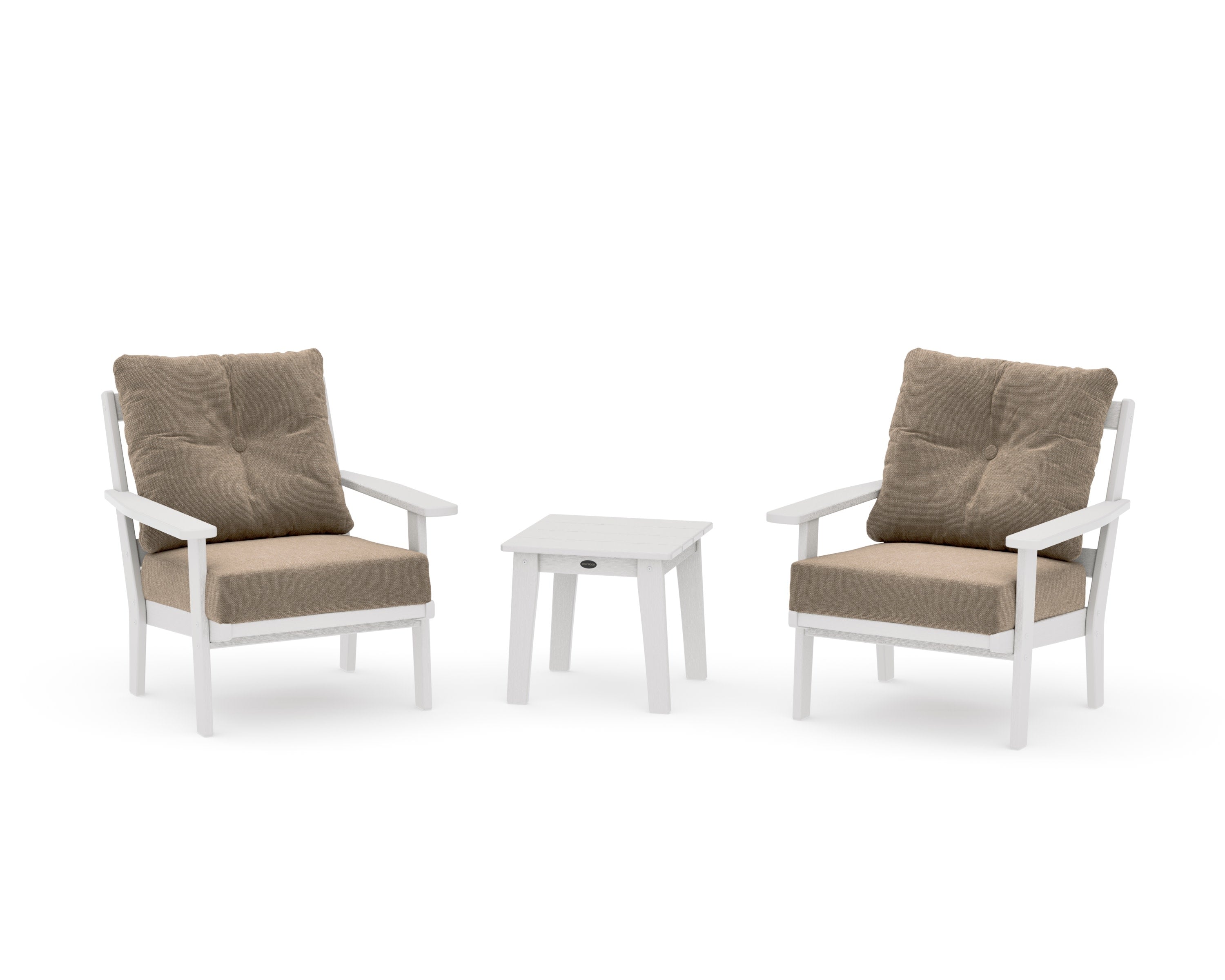 Oxford 3-Piece Deep Seating Set in Vintage White / Spiced Burlap