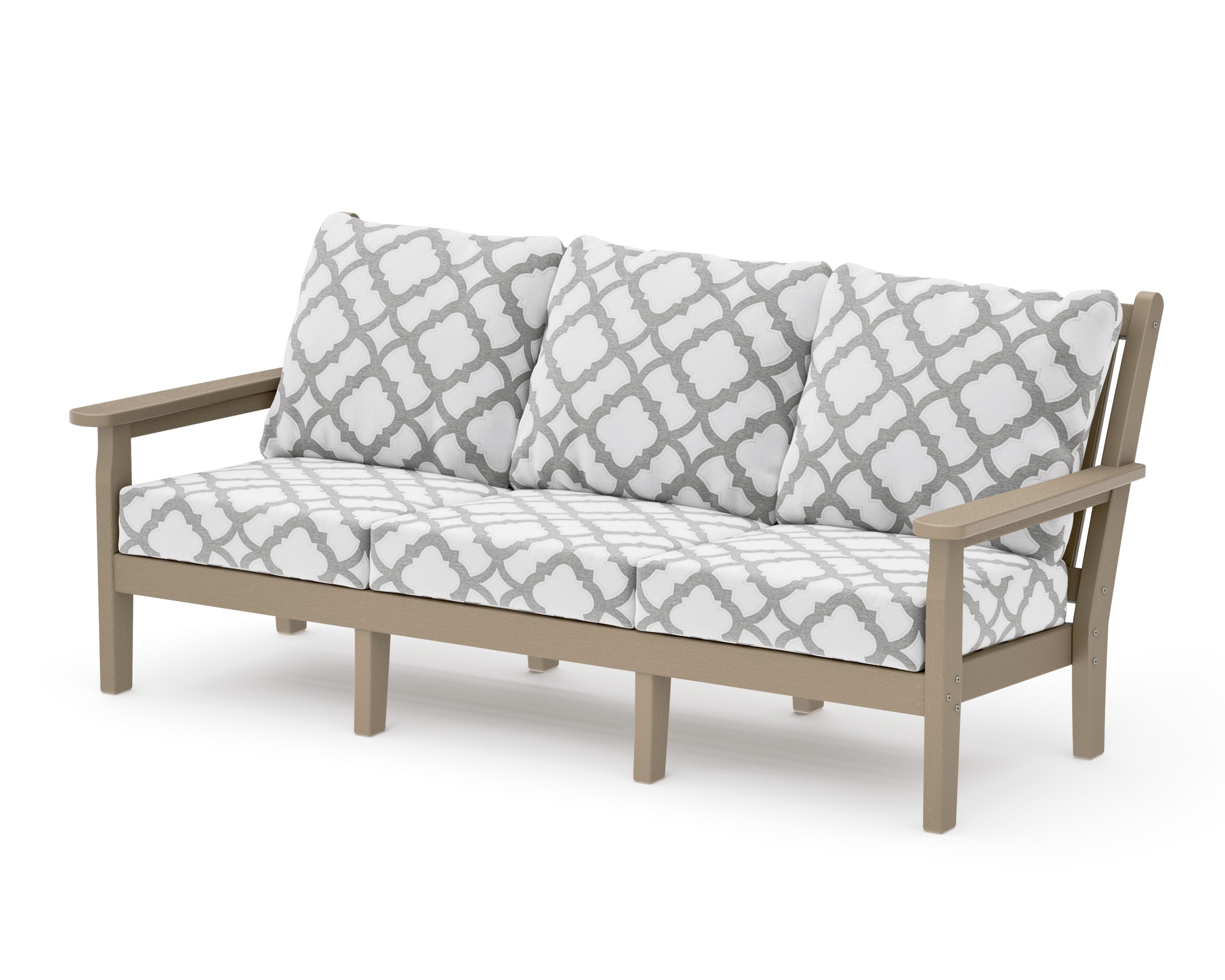 Chippendale Deep Seating Sofa in Vintage Sahara / Trellis Grey Mist