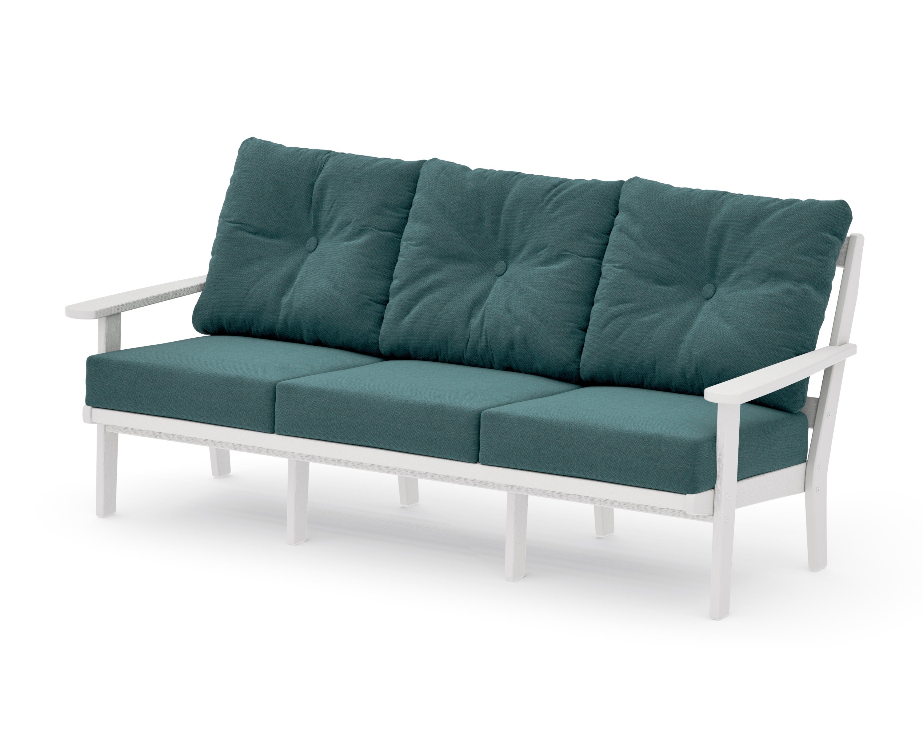 Mission Deep Seating Sofa in Vintage White / Ocean Teal