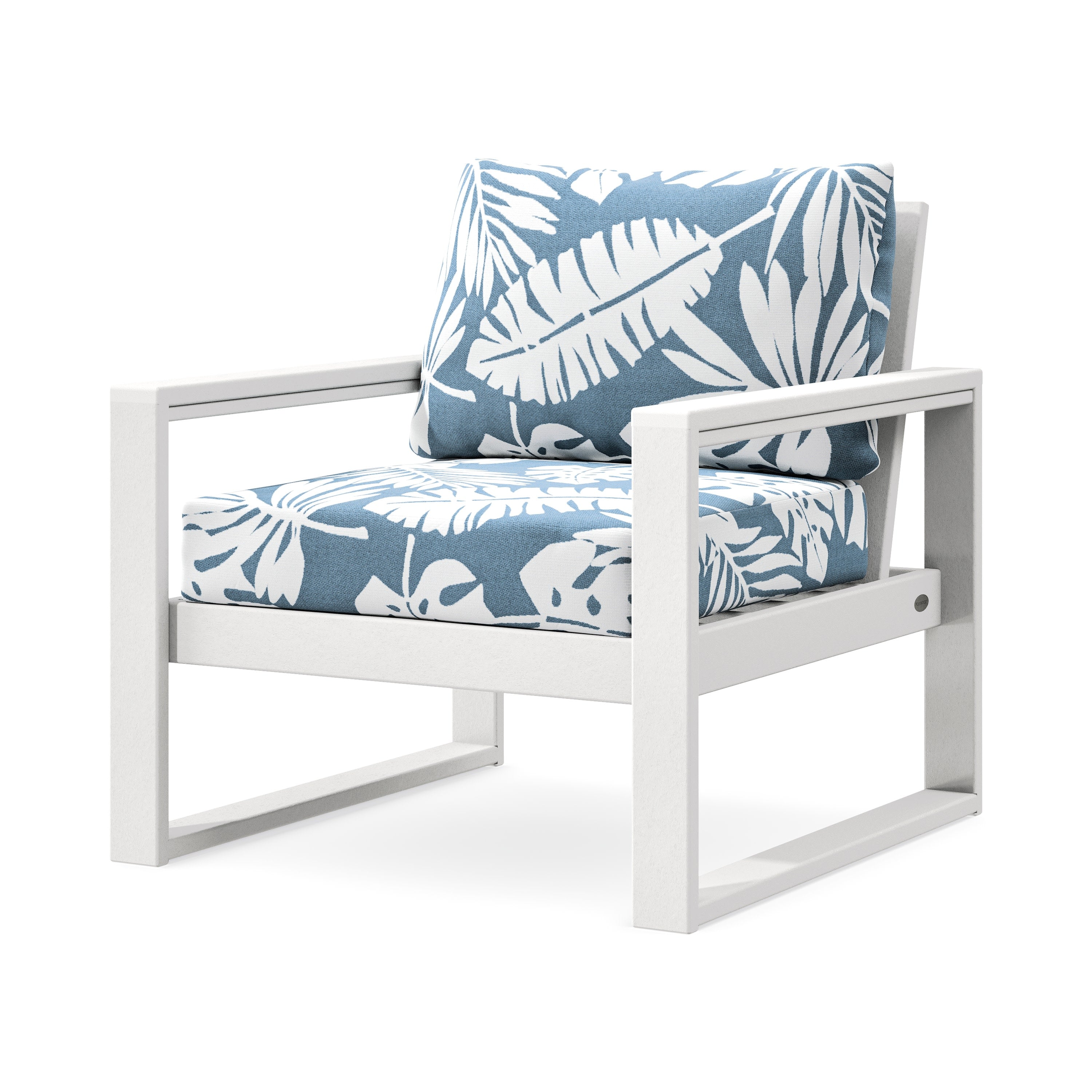 EDGE Club Chair in White / Leaf Sky Blue