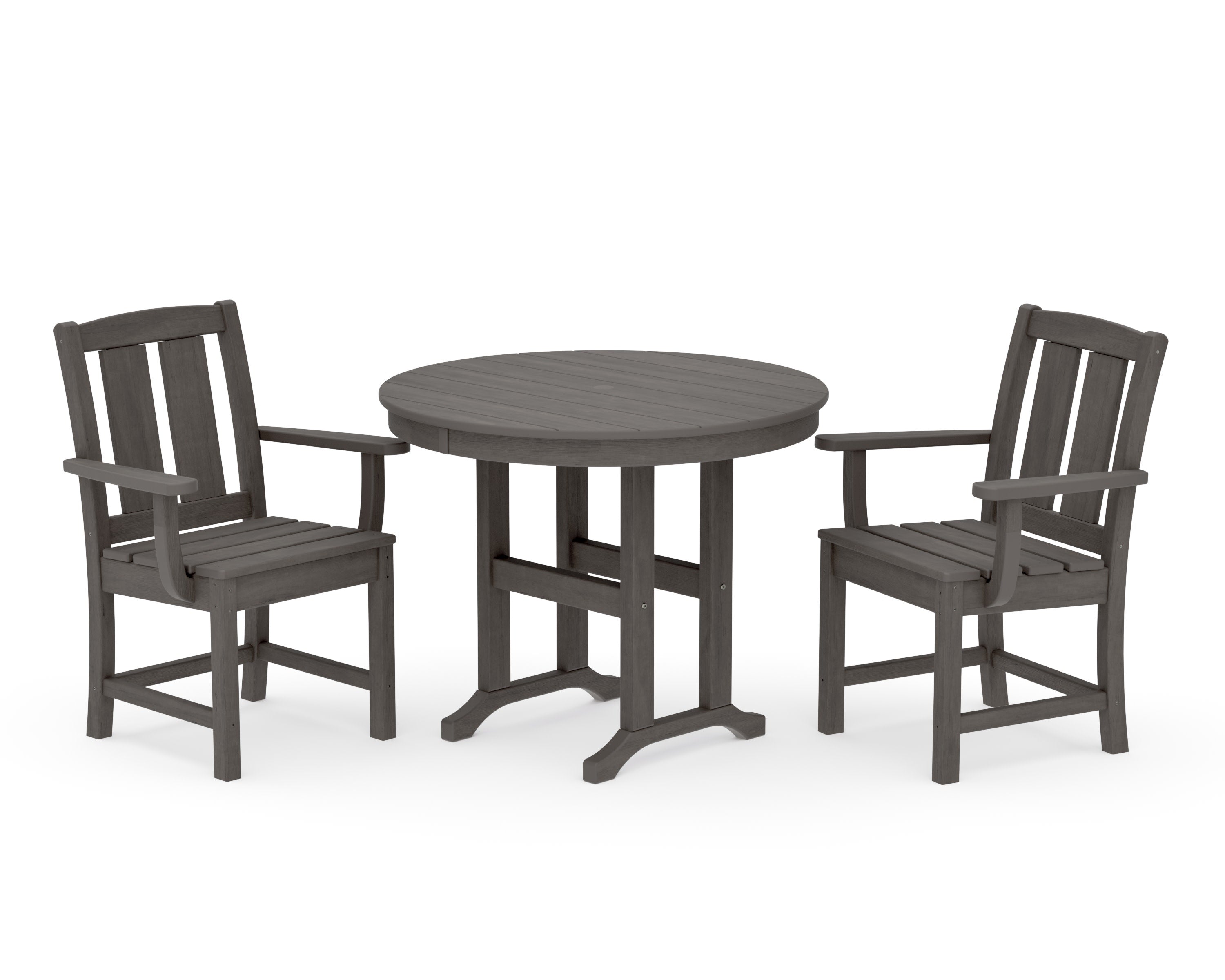 Mission 3-Piece Farmhouse Dining Set in Driftwood