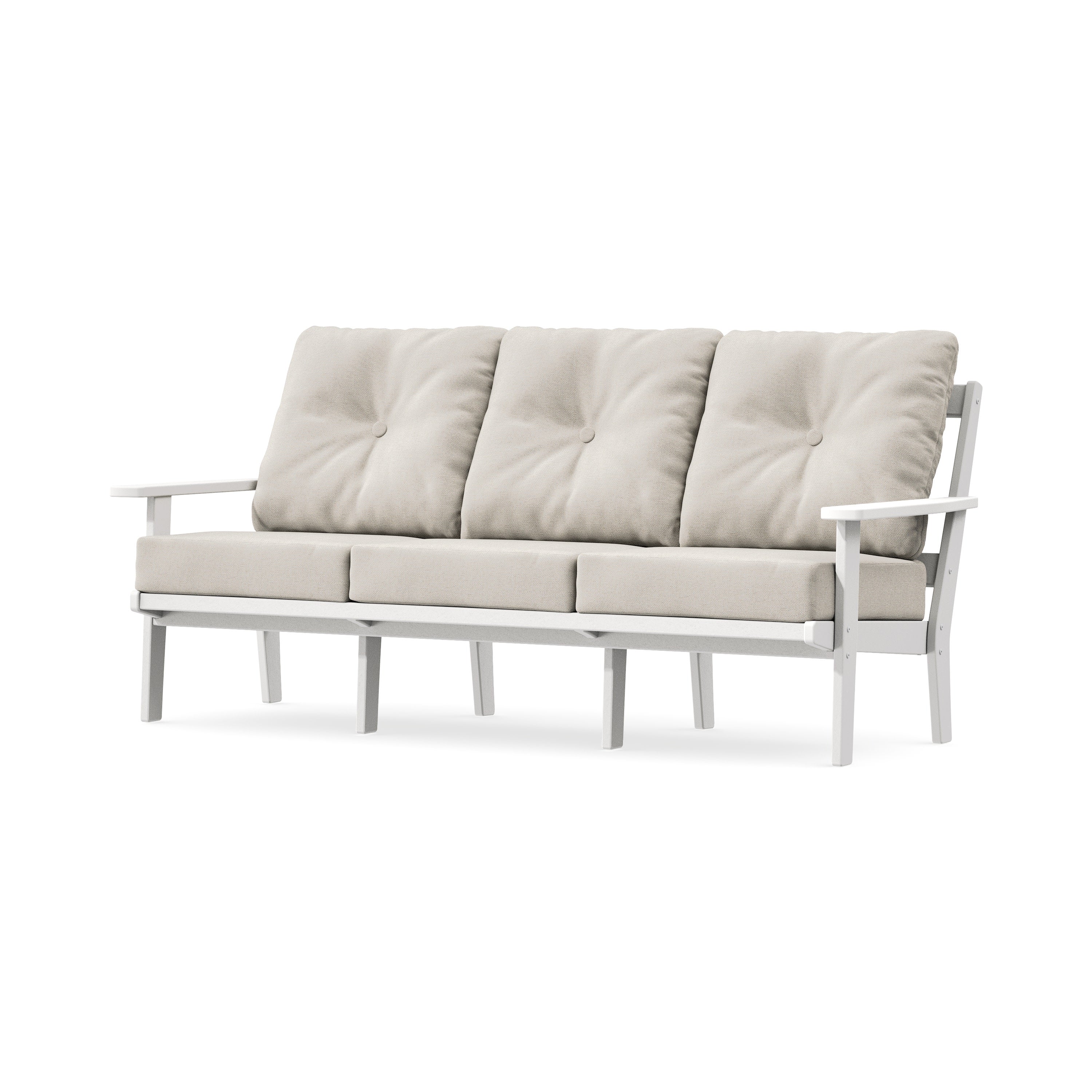 Oxford Deep Seating Sofa in White / Dune Burlap