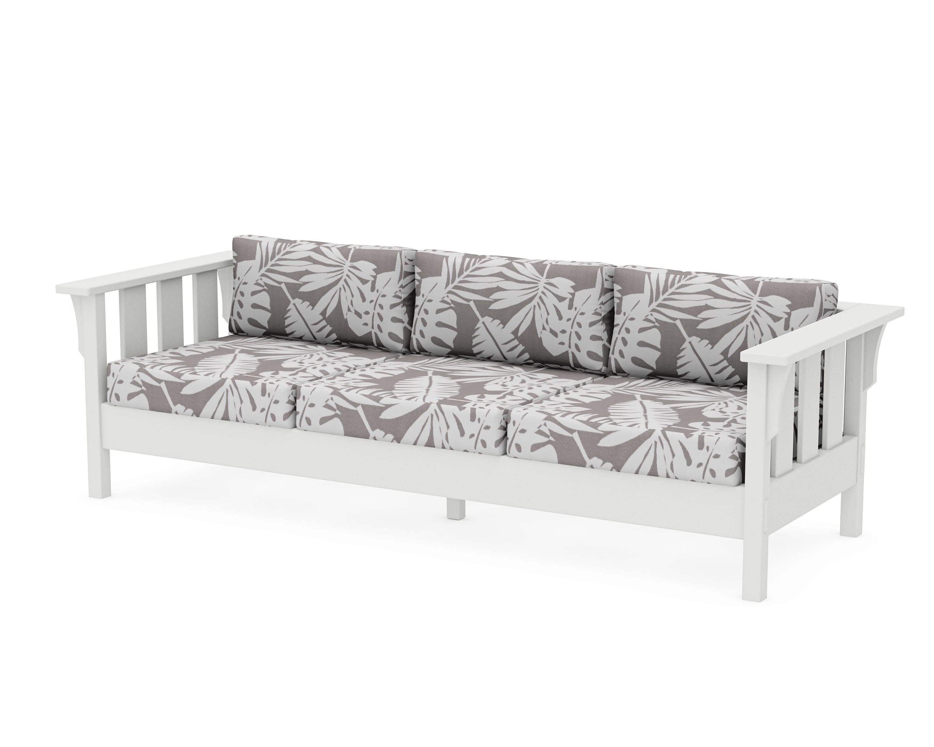 Acadia Deep Seating Sofa in Vintage White / Leaf Grey Mist