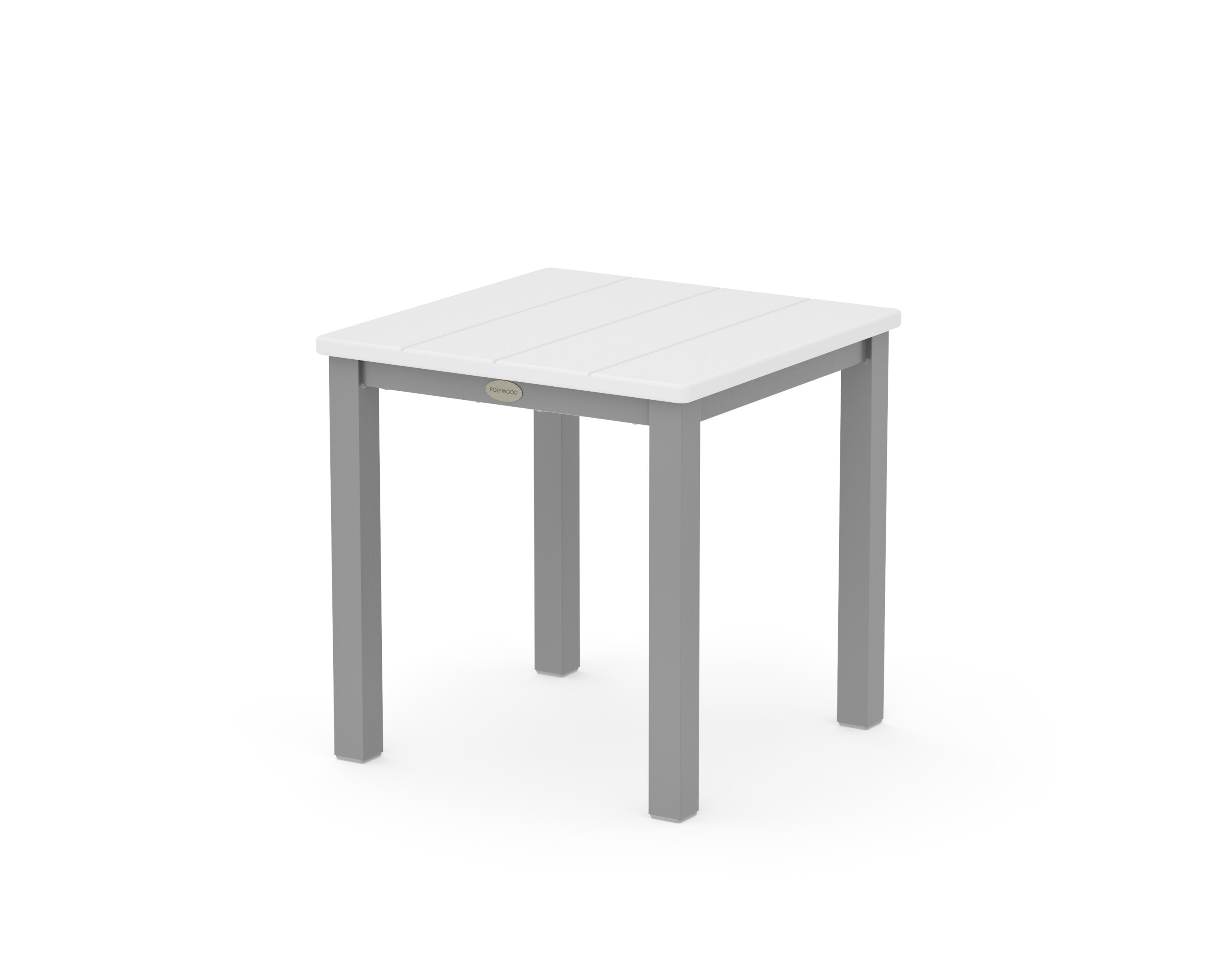 Main Street 18" Side Table in Silver / White