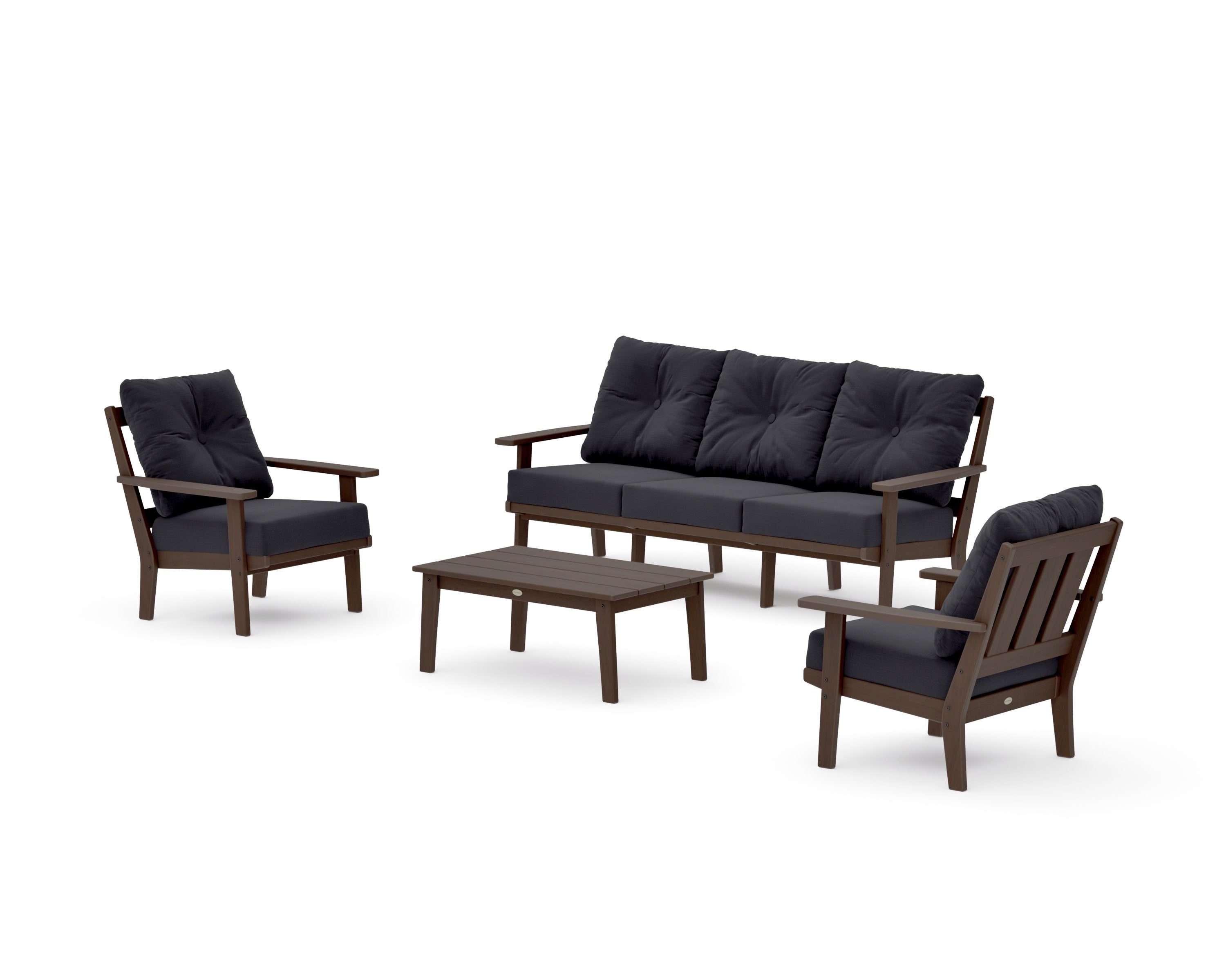 Oxford 4-Piece Deep Seating Set with Sofa in Kona / Midnight Linen