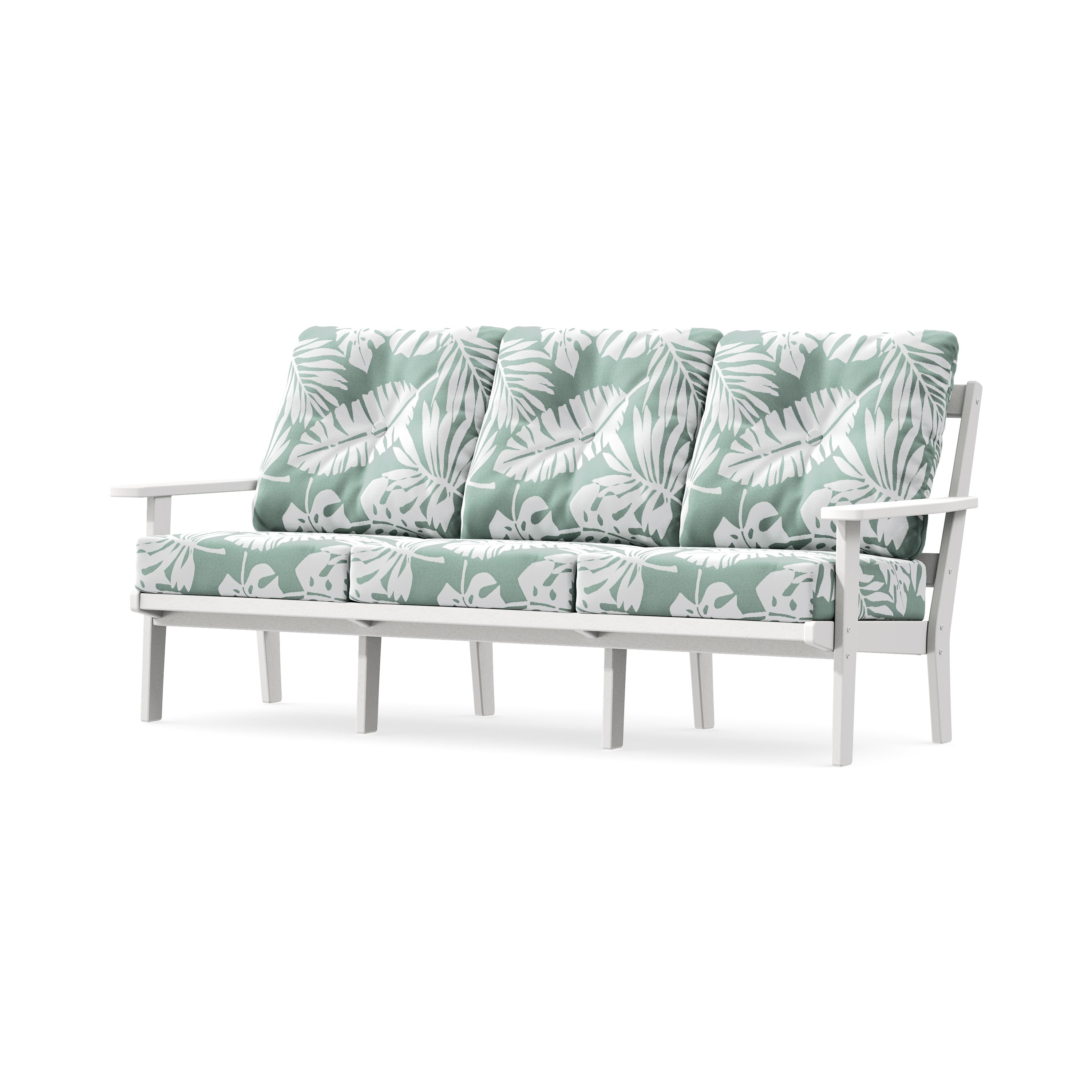 Oxford Deep Seating Sofa in White / Leaf Glacier Spa