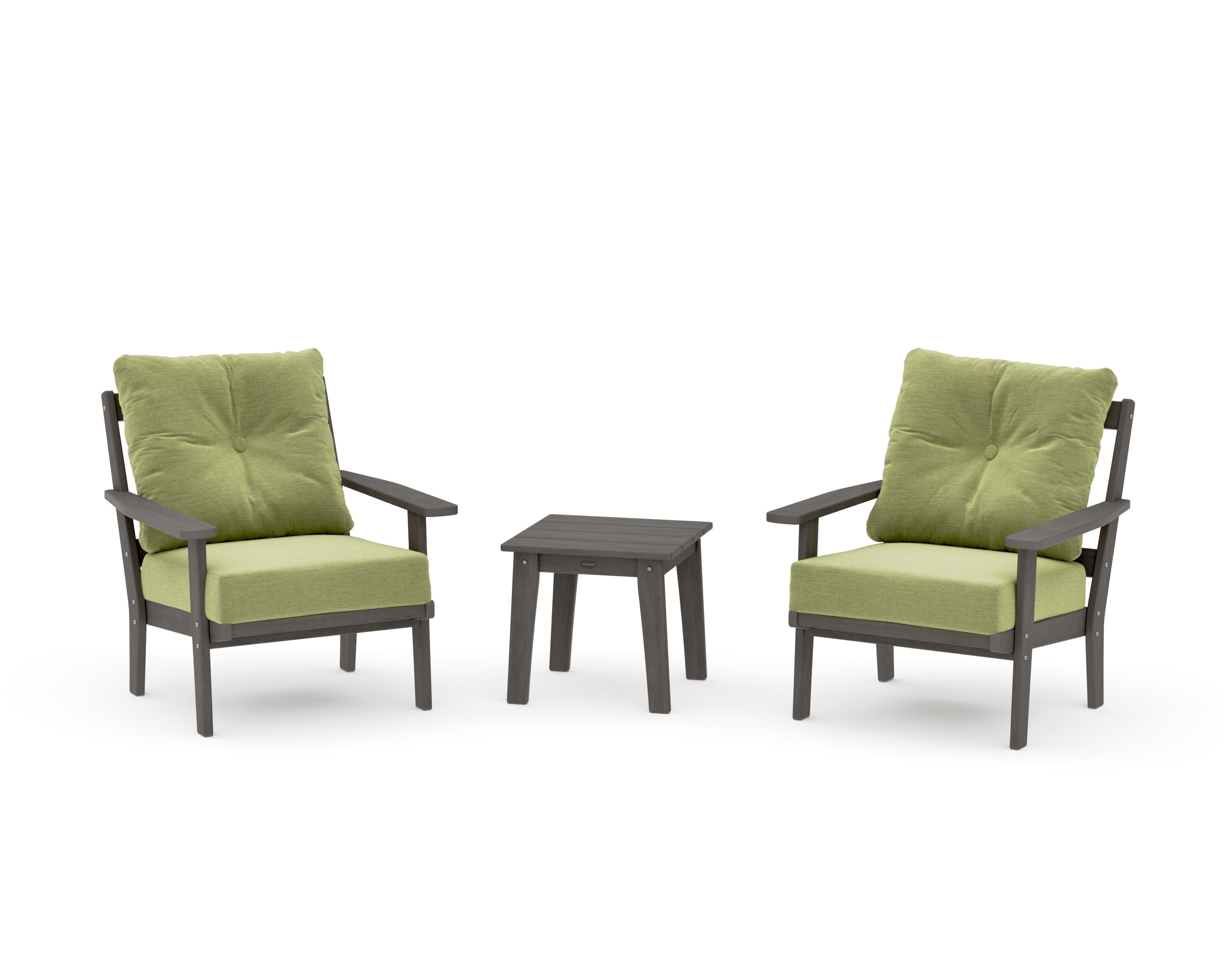 Oxford 3-Piece Deep Seating Set in Driftwood / Chartreuse Boucle