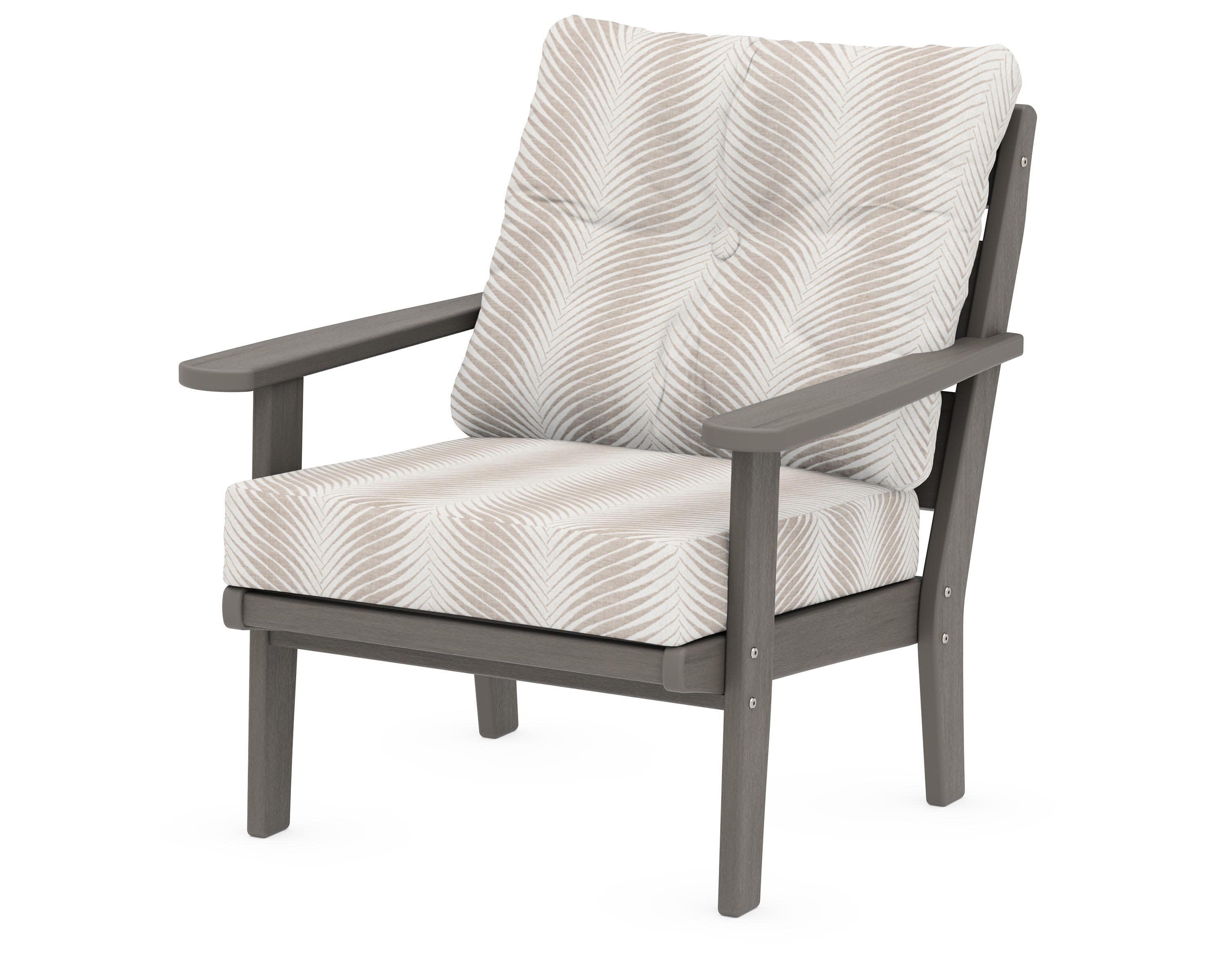 Lakeside Deep Seating Chair in Driftwood / Clock Out Cloud