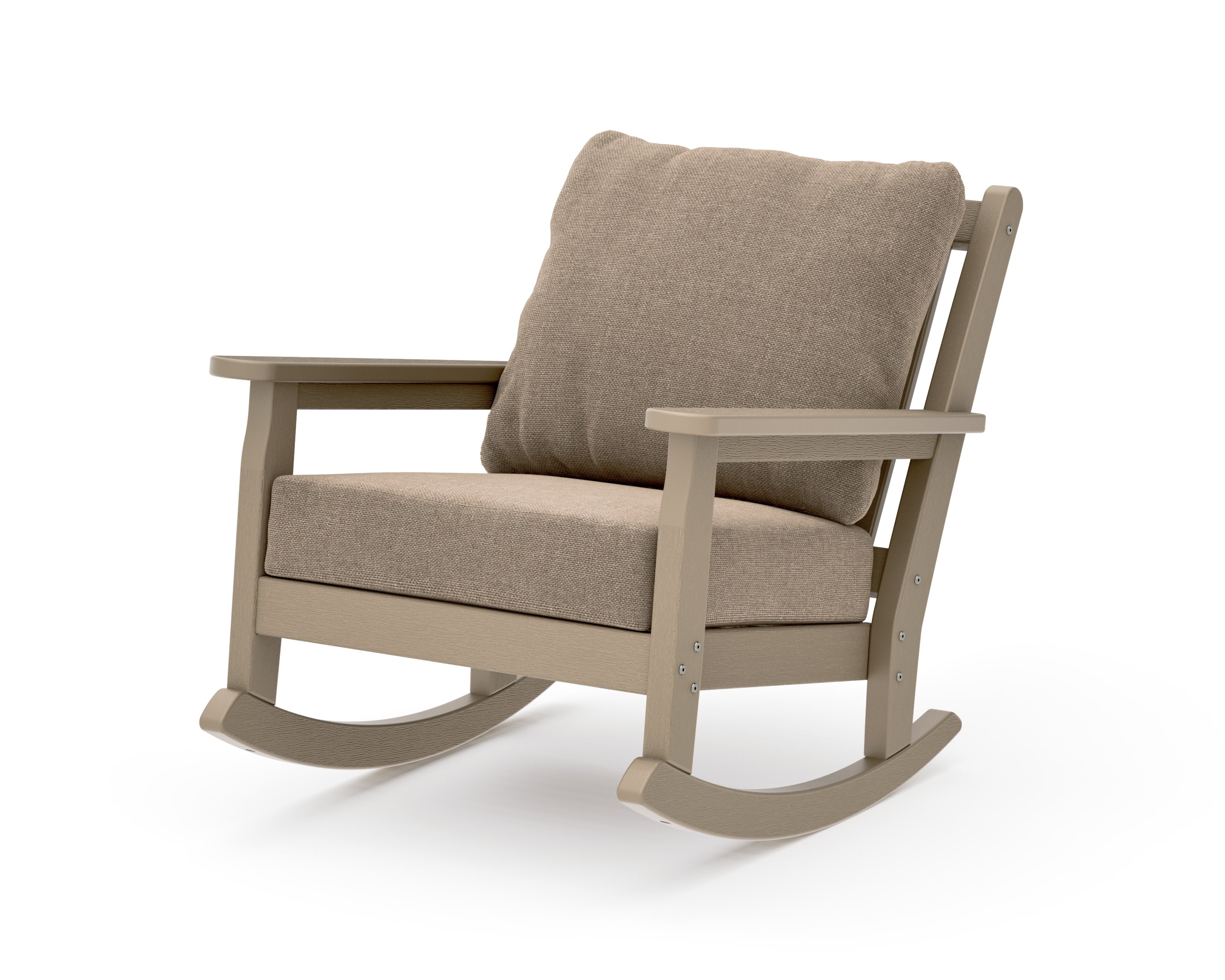 Chippendale Deep Seating Rocking Chair in Vintage Sahara / Spiced Burlap
