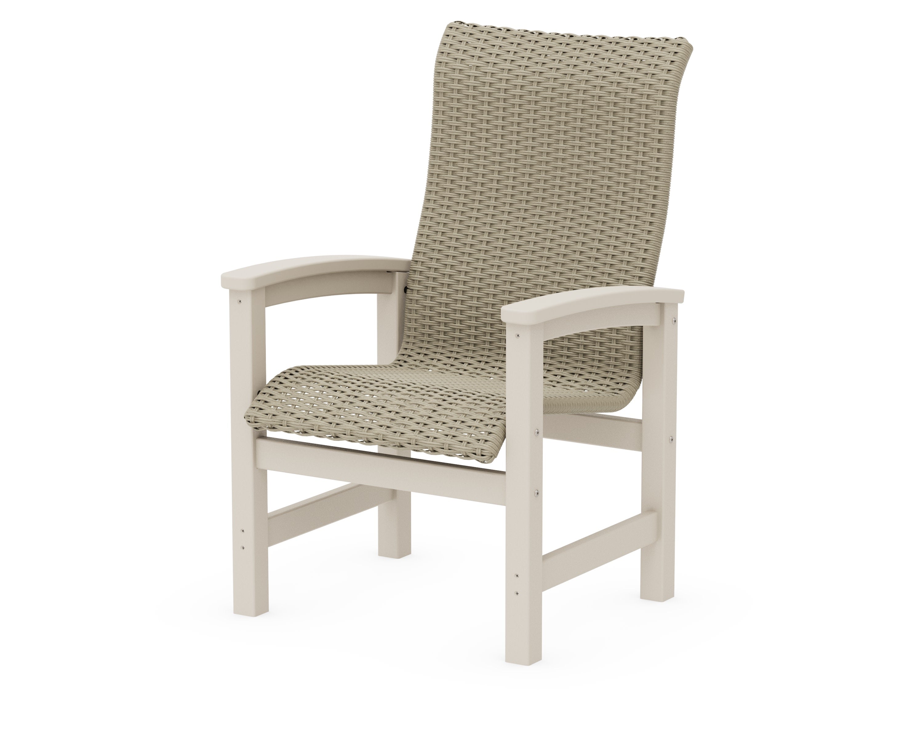 Coastal Woven High-Back Dining Chair in Sand / Dune Grass