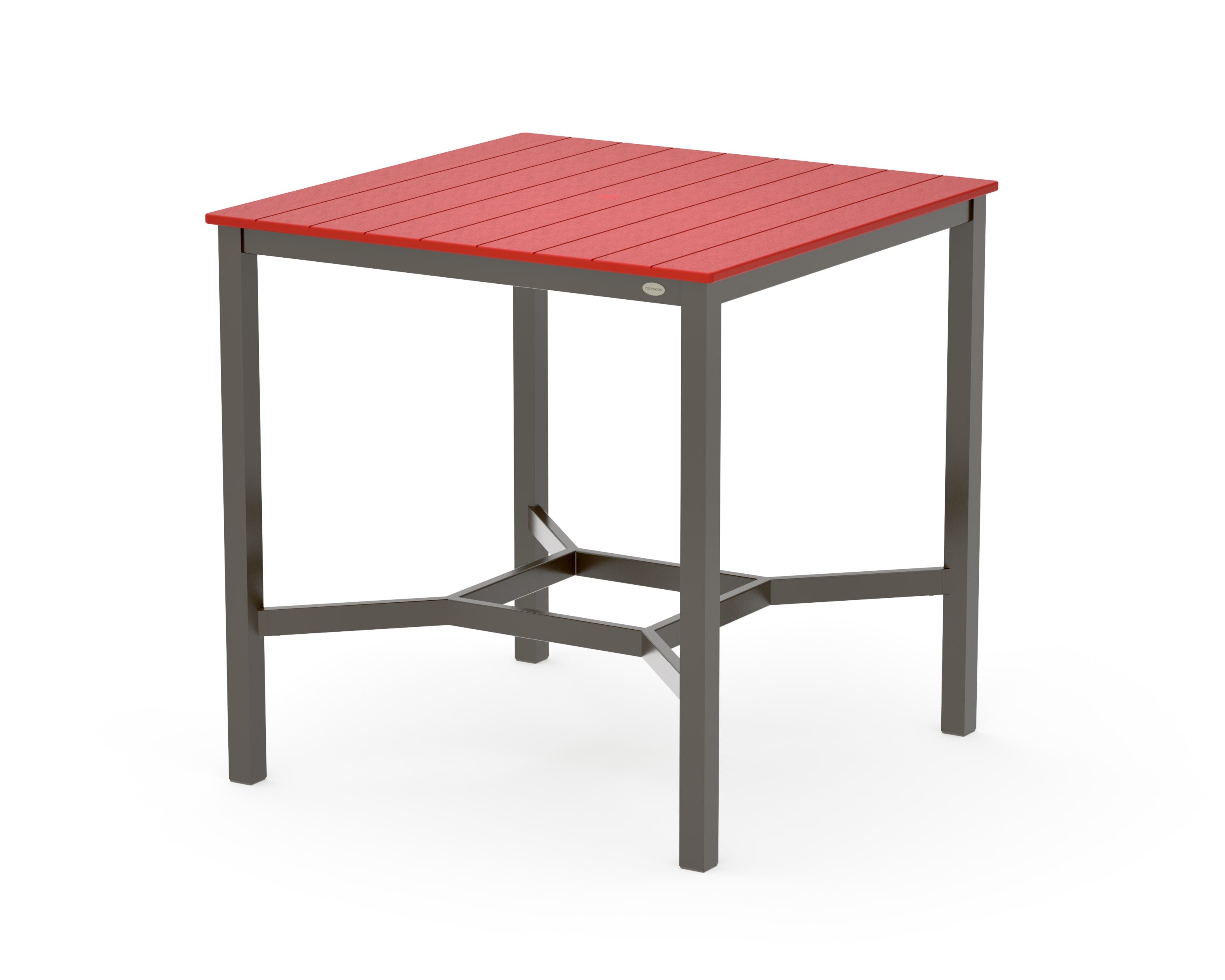 Main Street 42 x 42 Bar Table in Bronze / Sunset Red