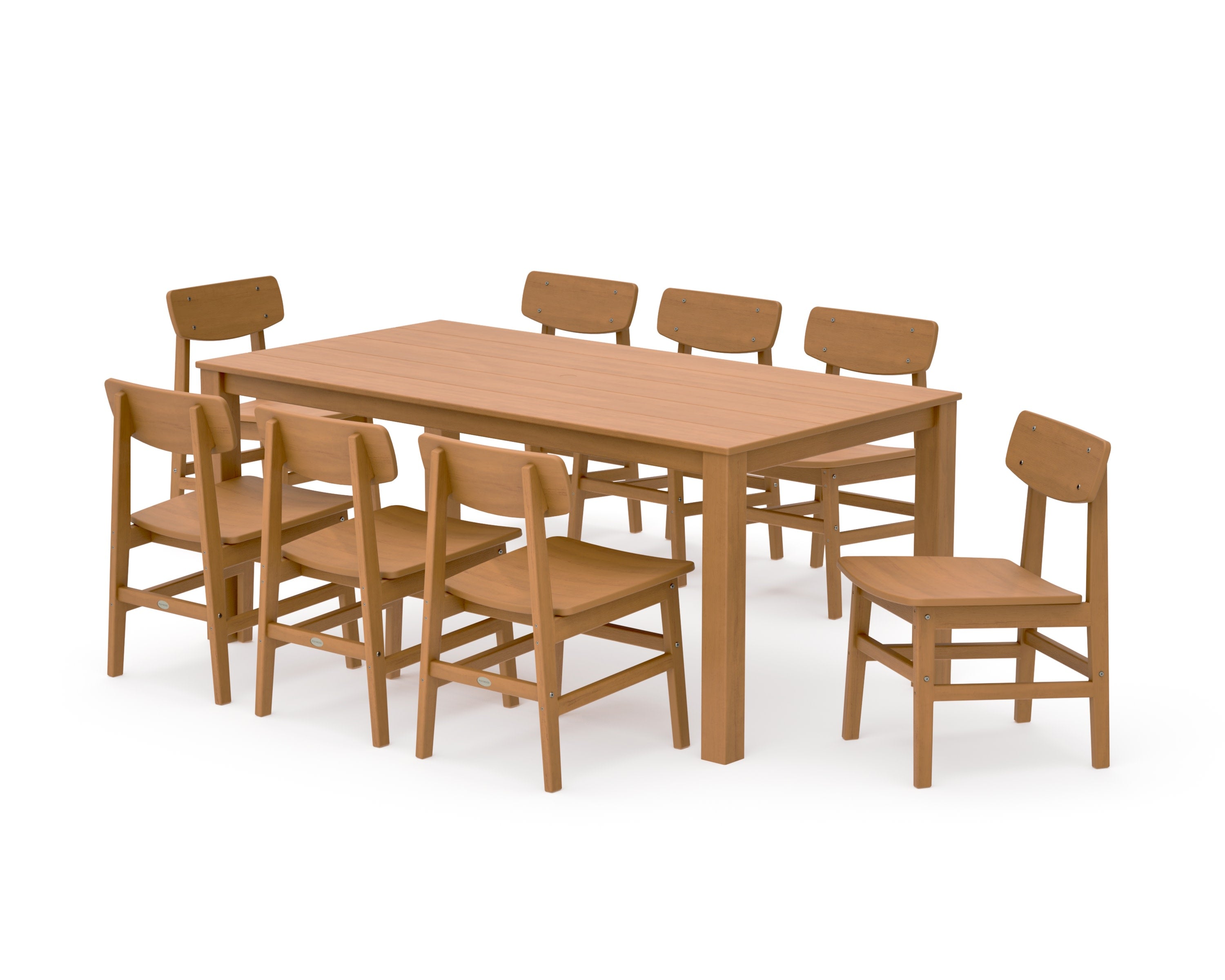 Modern Studio Urban Chair 9-Piece Parsons Dining Set in Natural