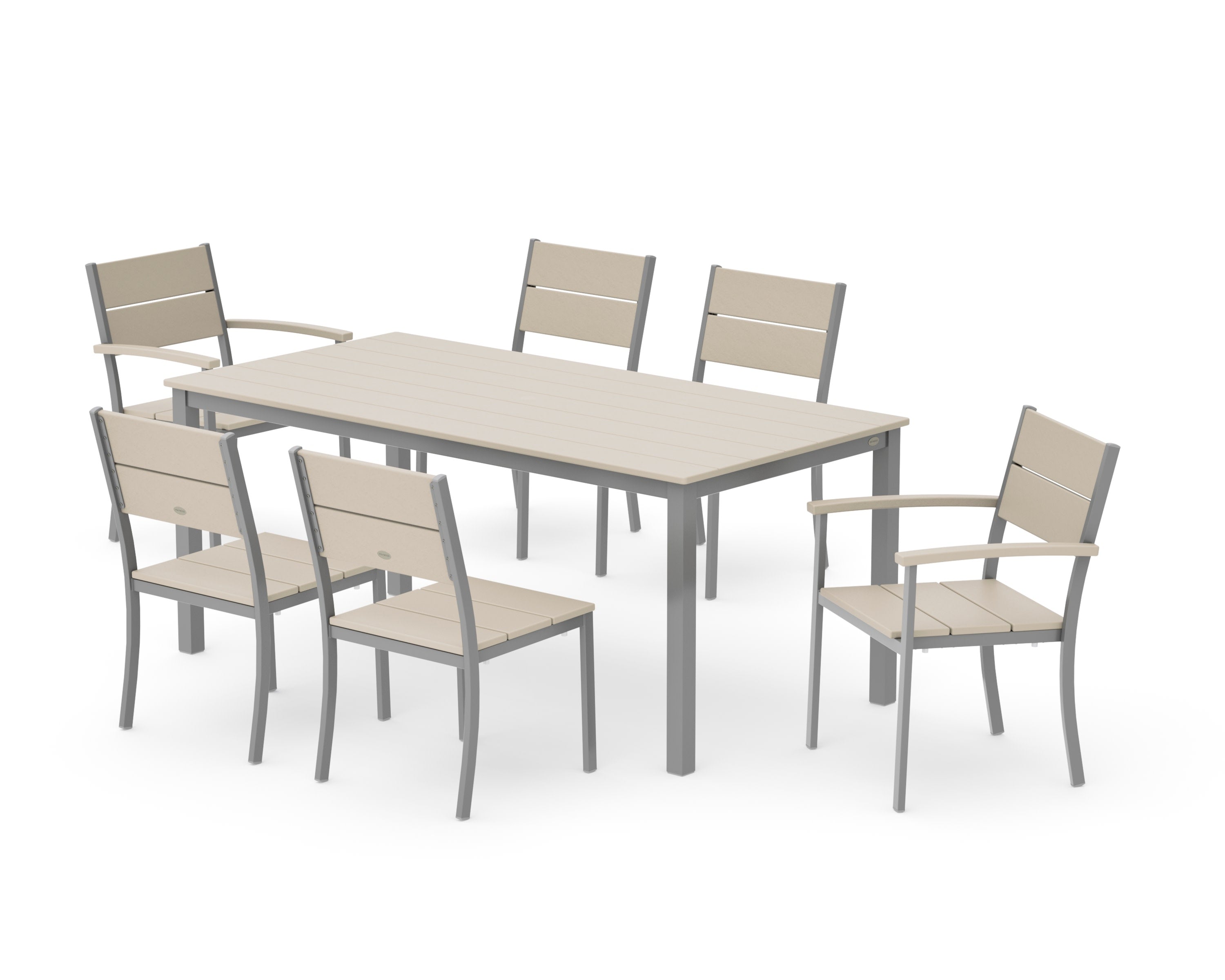 Main Street 7-Piece Dining Set in Silver / Sand