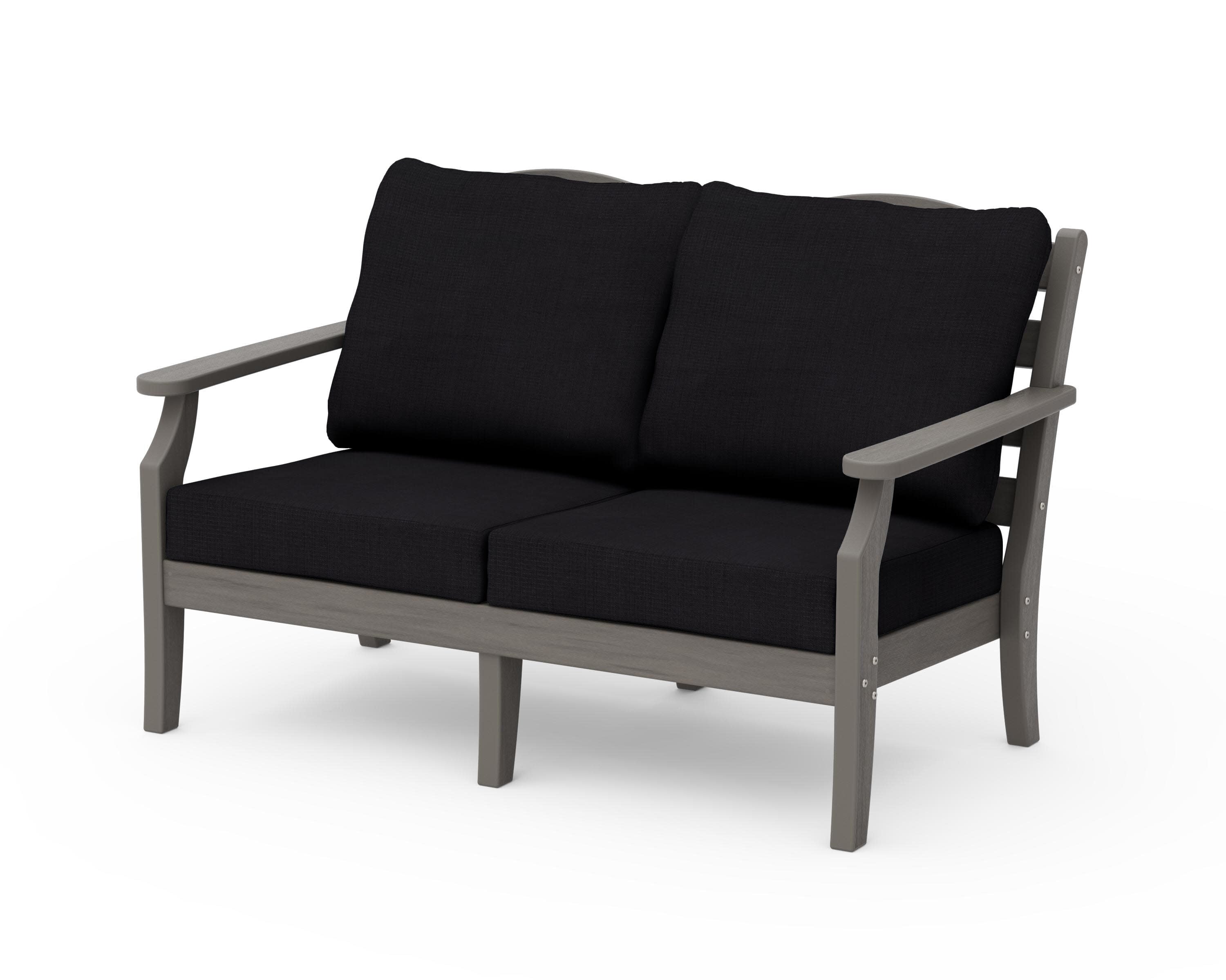 Savannah Deep Seating Loveseat in Driftwood / Midnight Linen