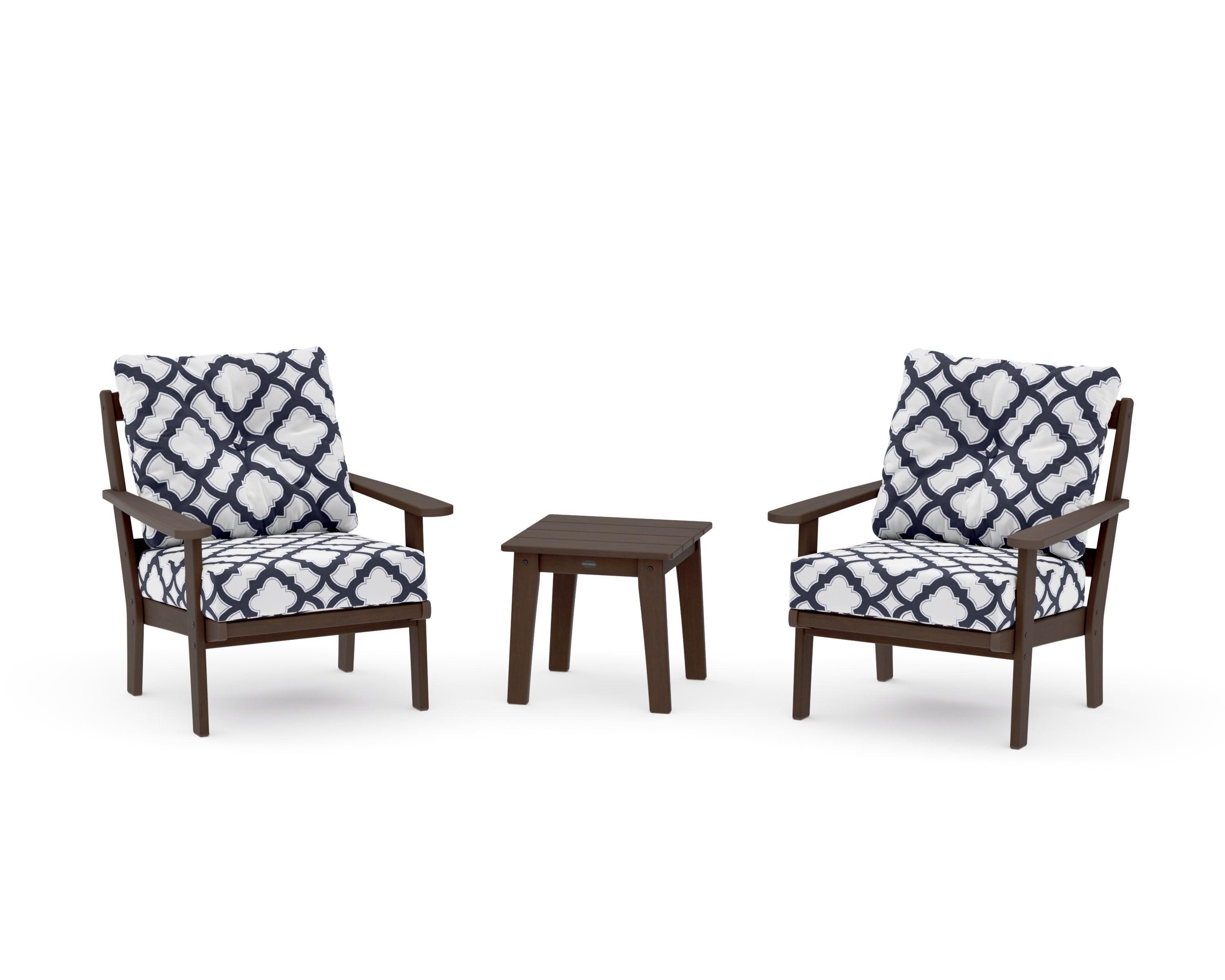 Mission 3-Piece Deep Seating Set in Kona / Trellis Navy