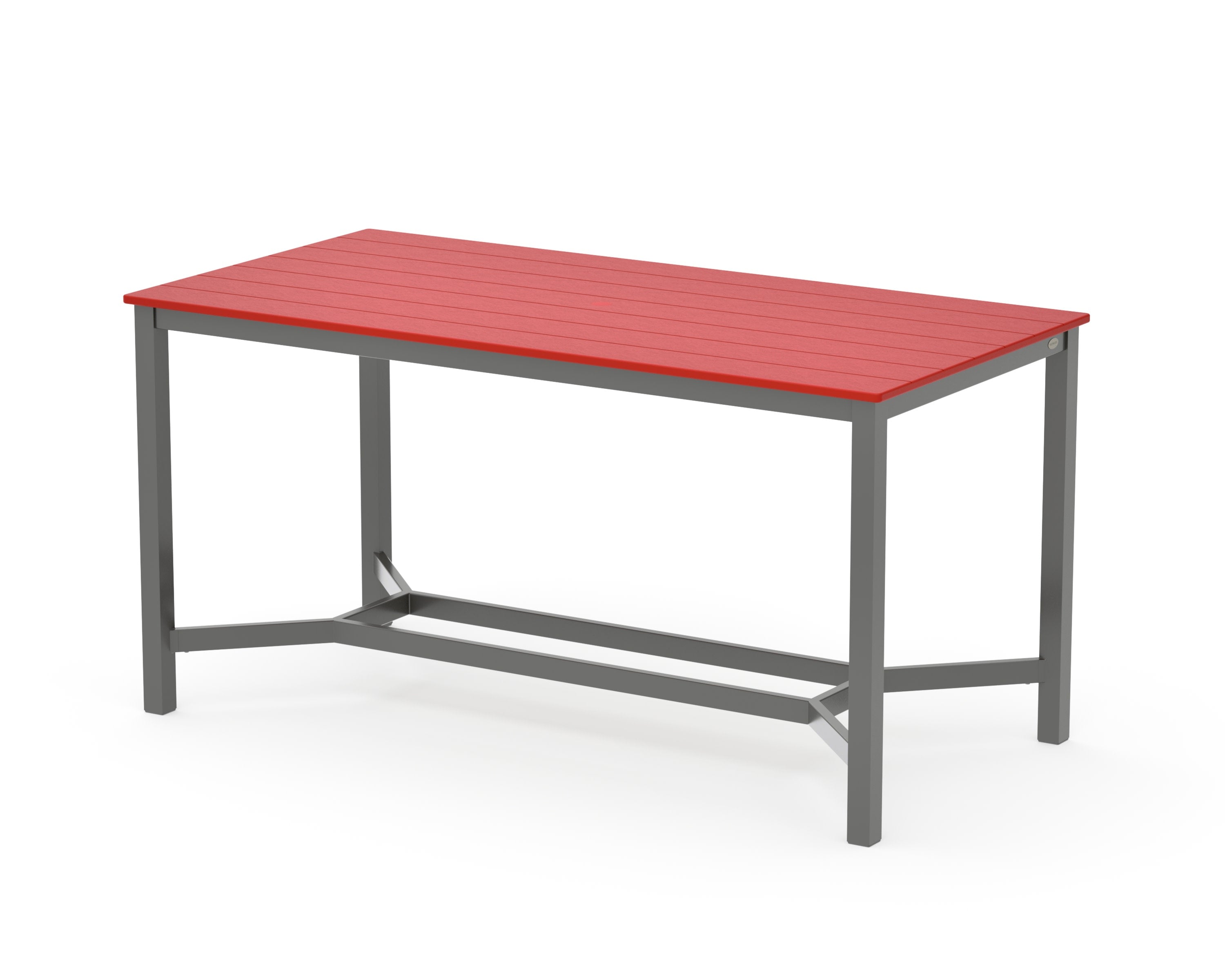 Main Street 36 x 72 Counter Table in Charcoal / Sunset Red
