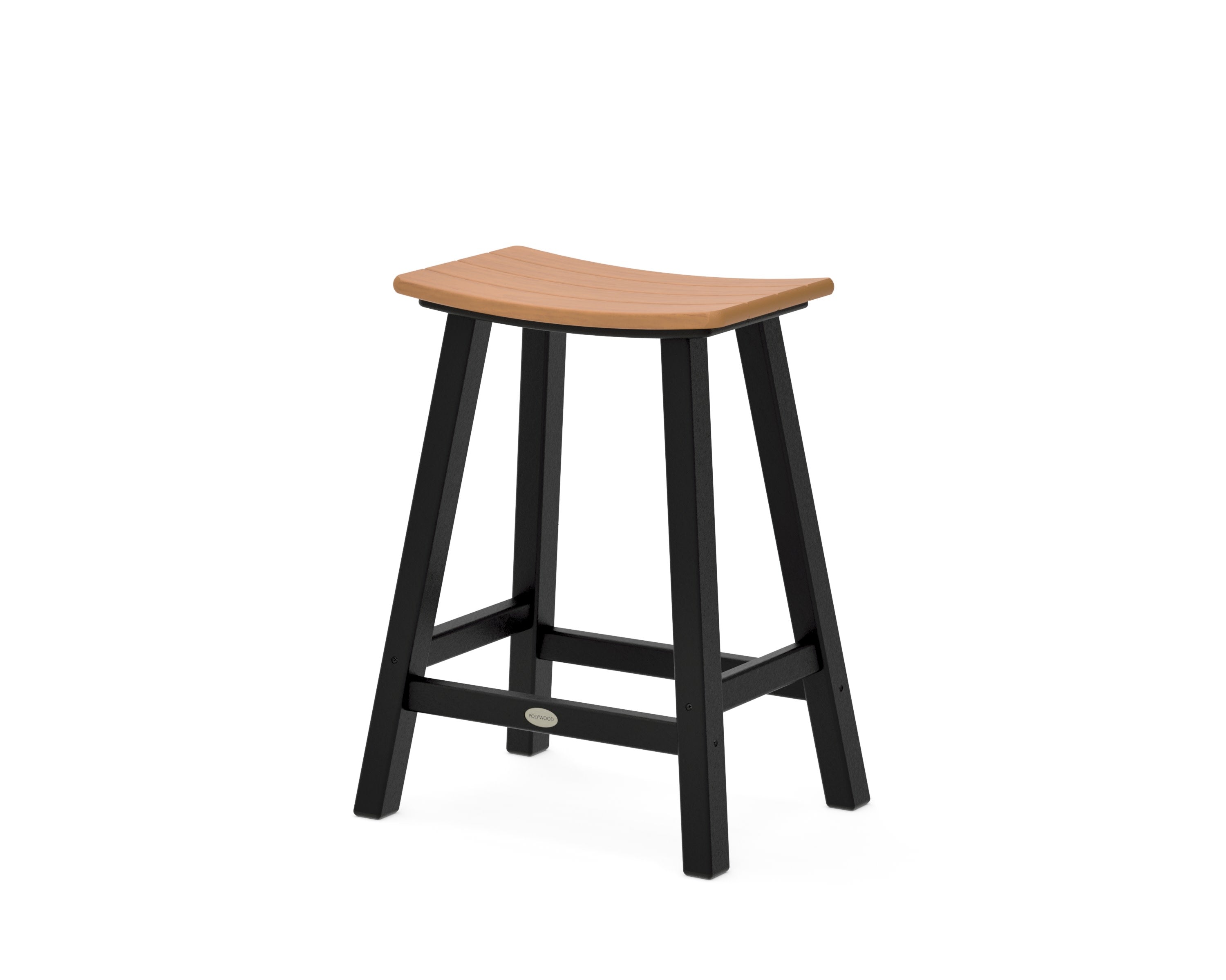 Contempo 24" Saddle Counter Stool in Black / Natural