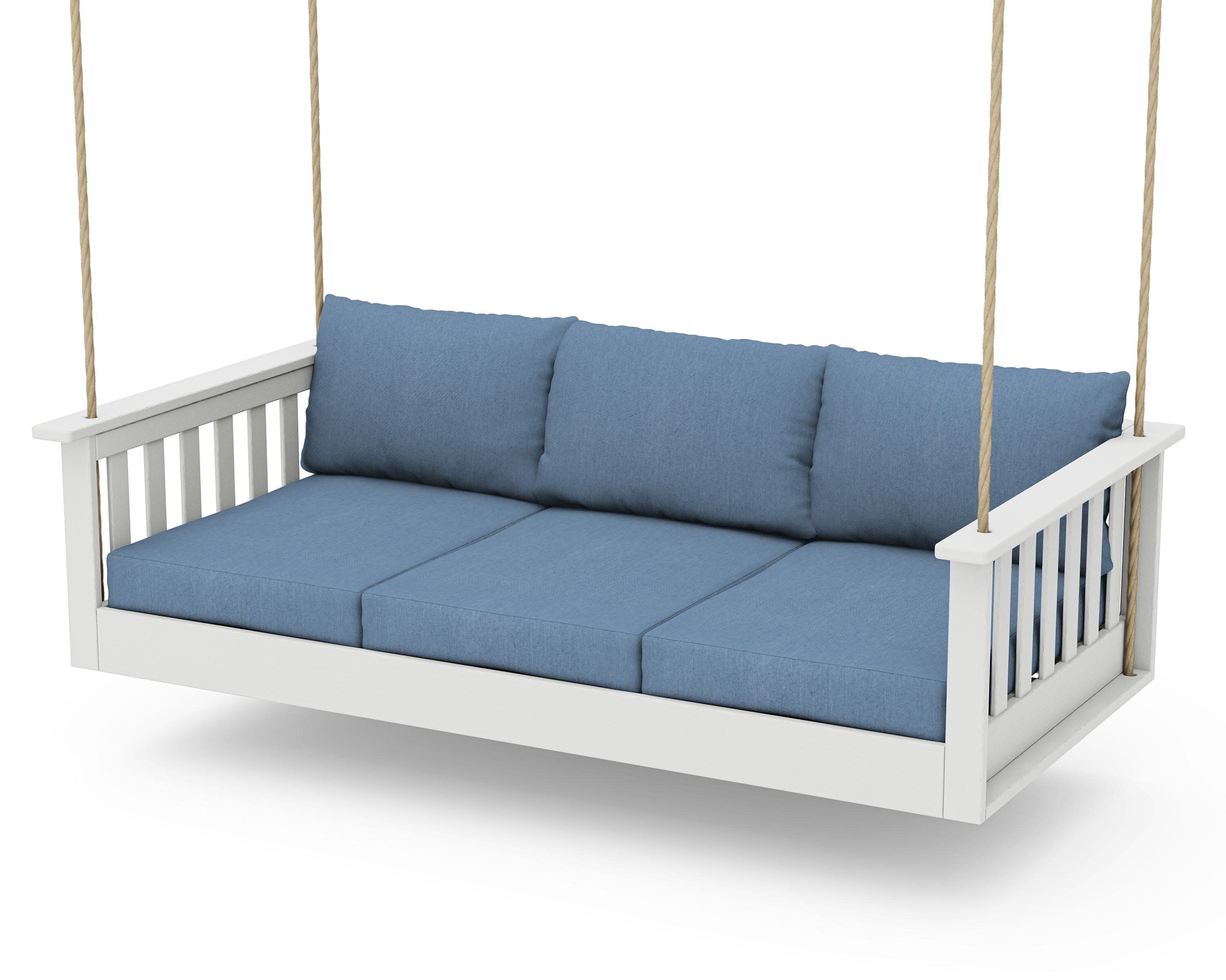Vineyard Daybed Swing in Vintage White / Sky Blue