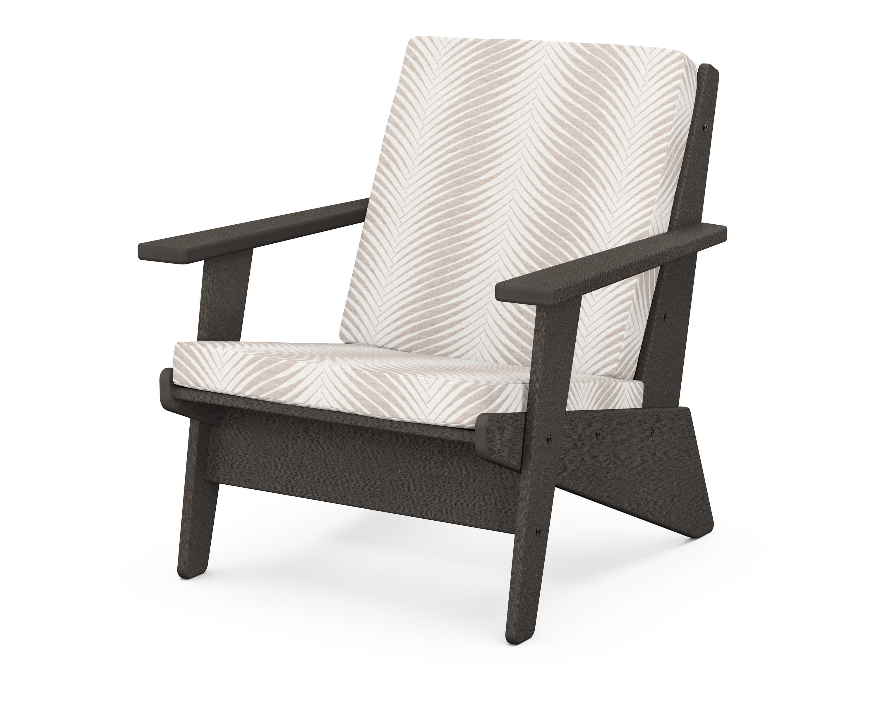 Riviera Modern Lounge Chair in Vintage Coffee / Clock Out Cloud