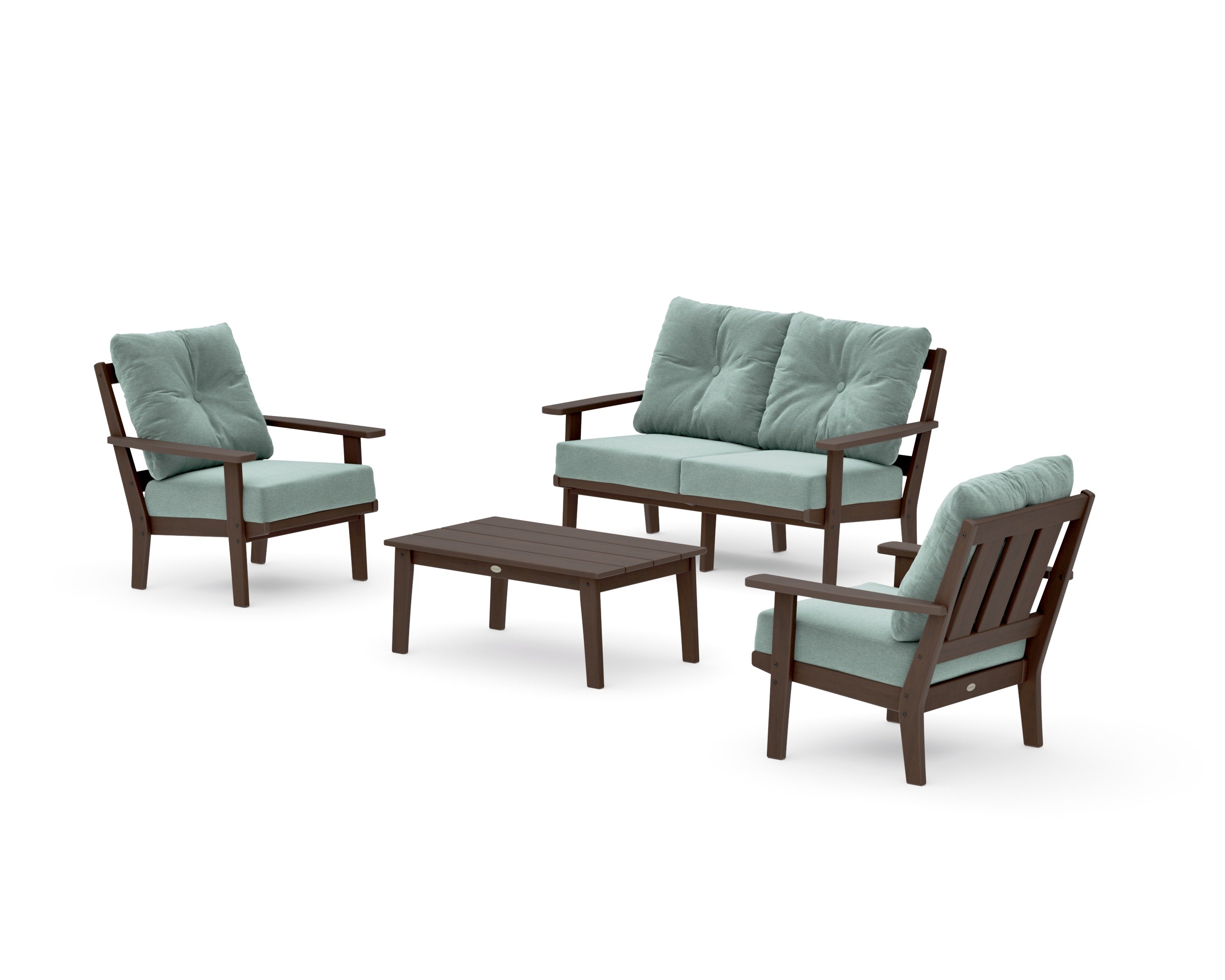 Oxford 4-Piece Deep Seating Set with Loveseat in Kona / Glacier Spa