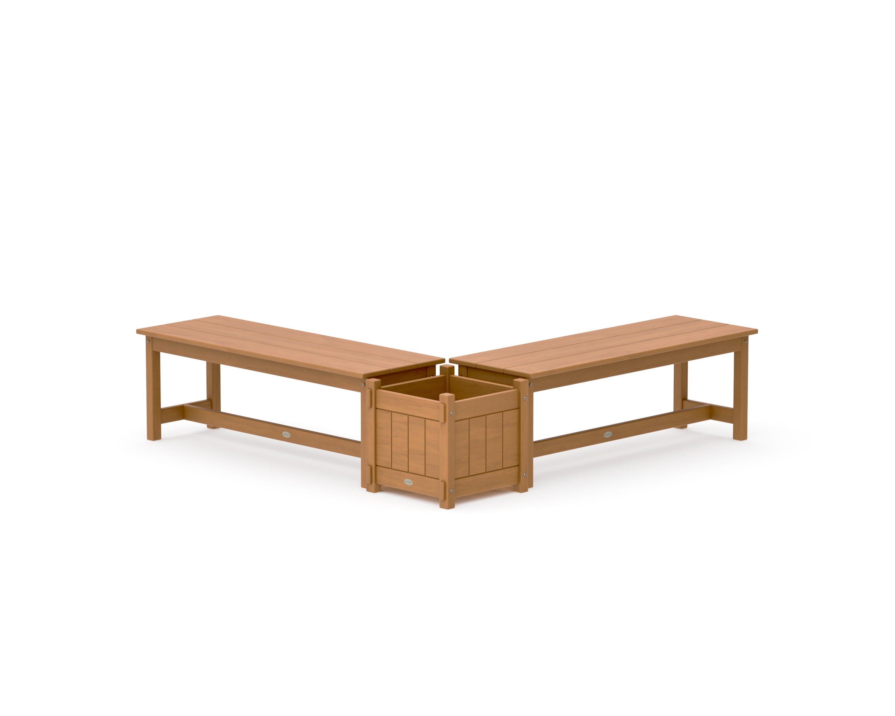 48" Vineyard L- Shaped Planter Bench Set in Natural