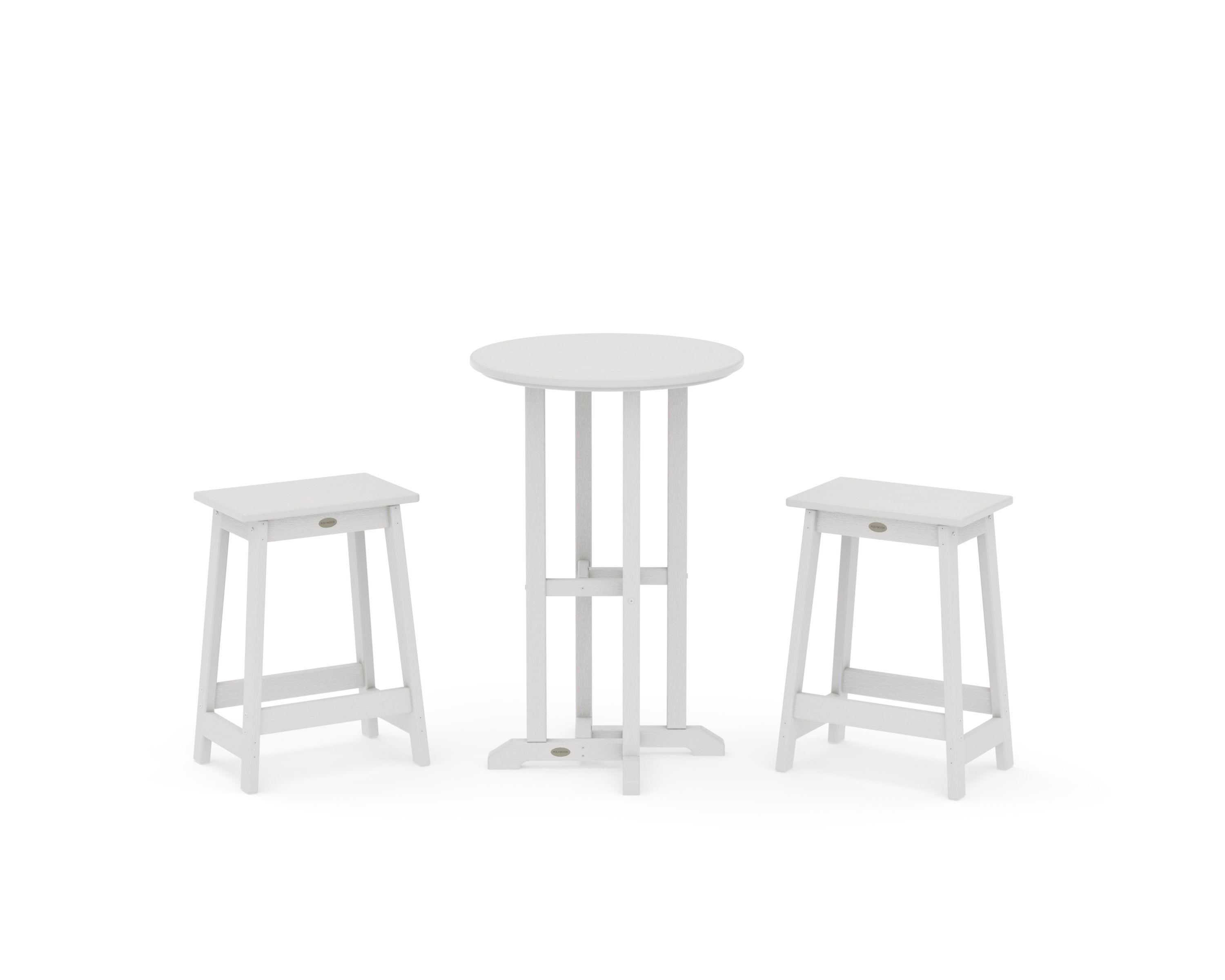Modern Studio Counter Stool 3-Piece Bistro Set in Vintage White