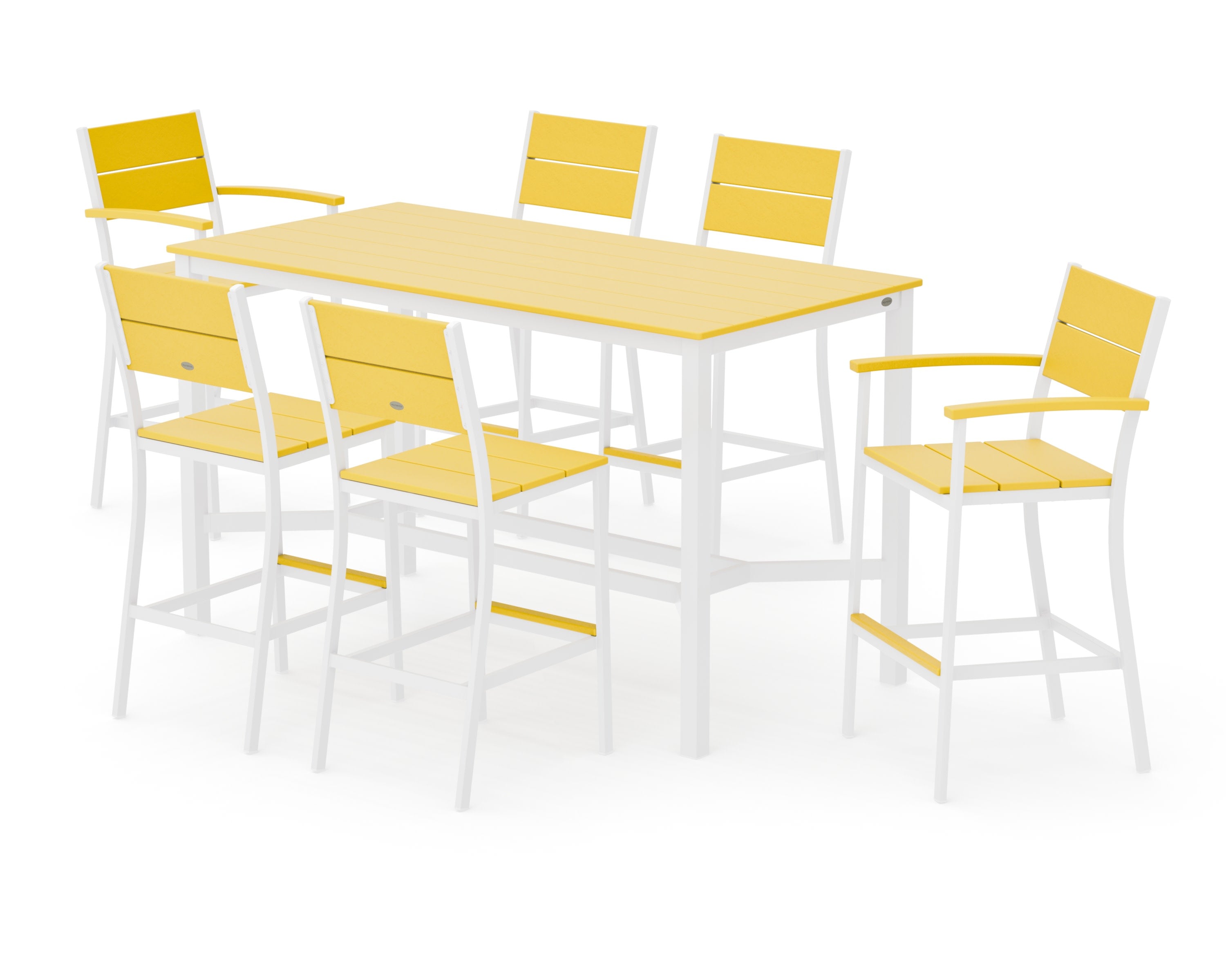 Main Street 7-Piece Bar Set in White / Lemon