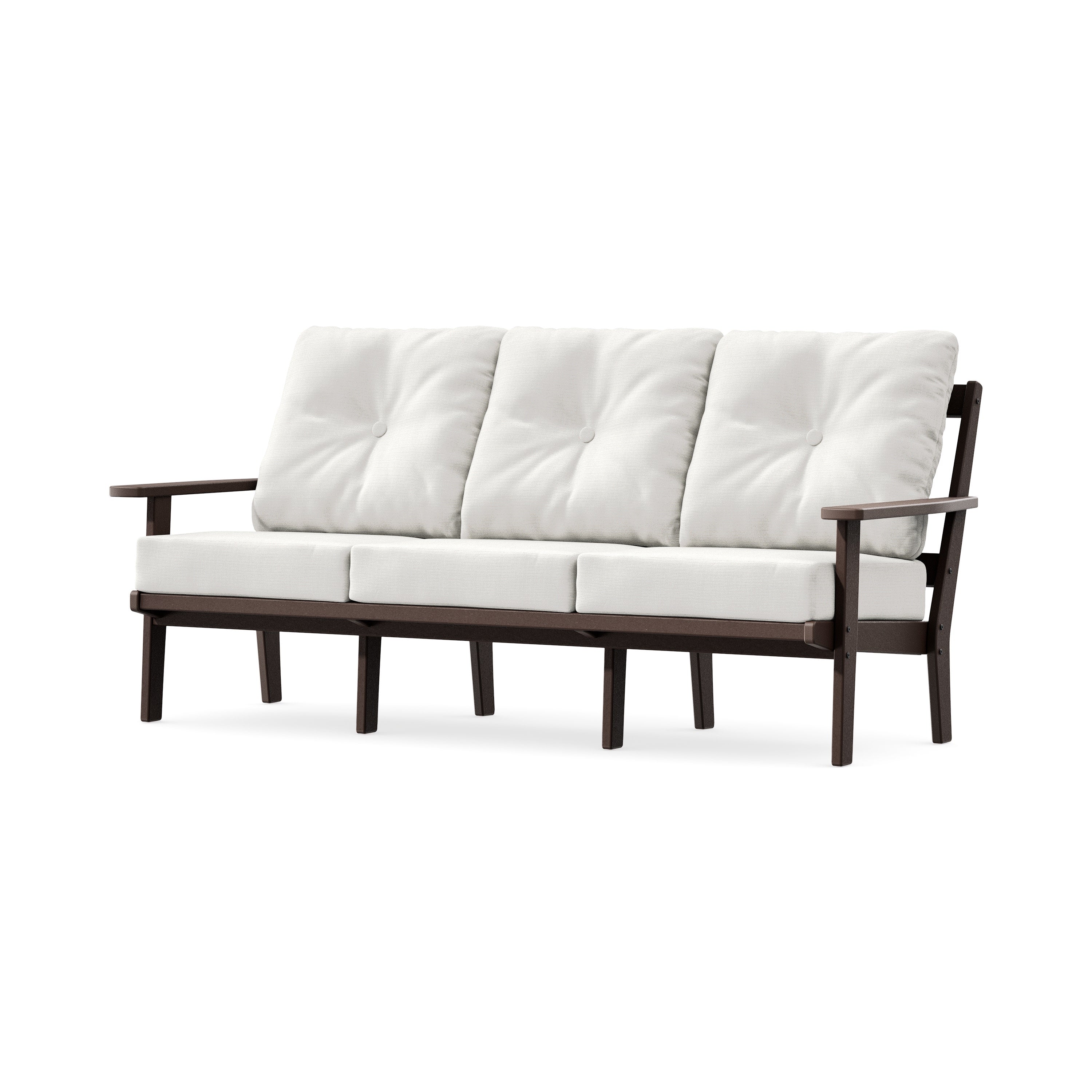 Oxford Deep Seating Sofa in Mahogany / Natural Linen