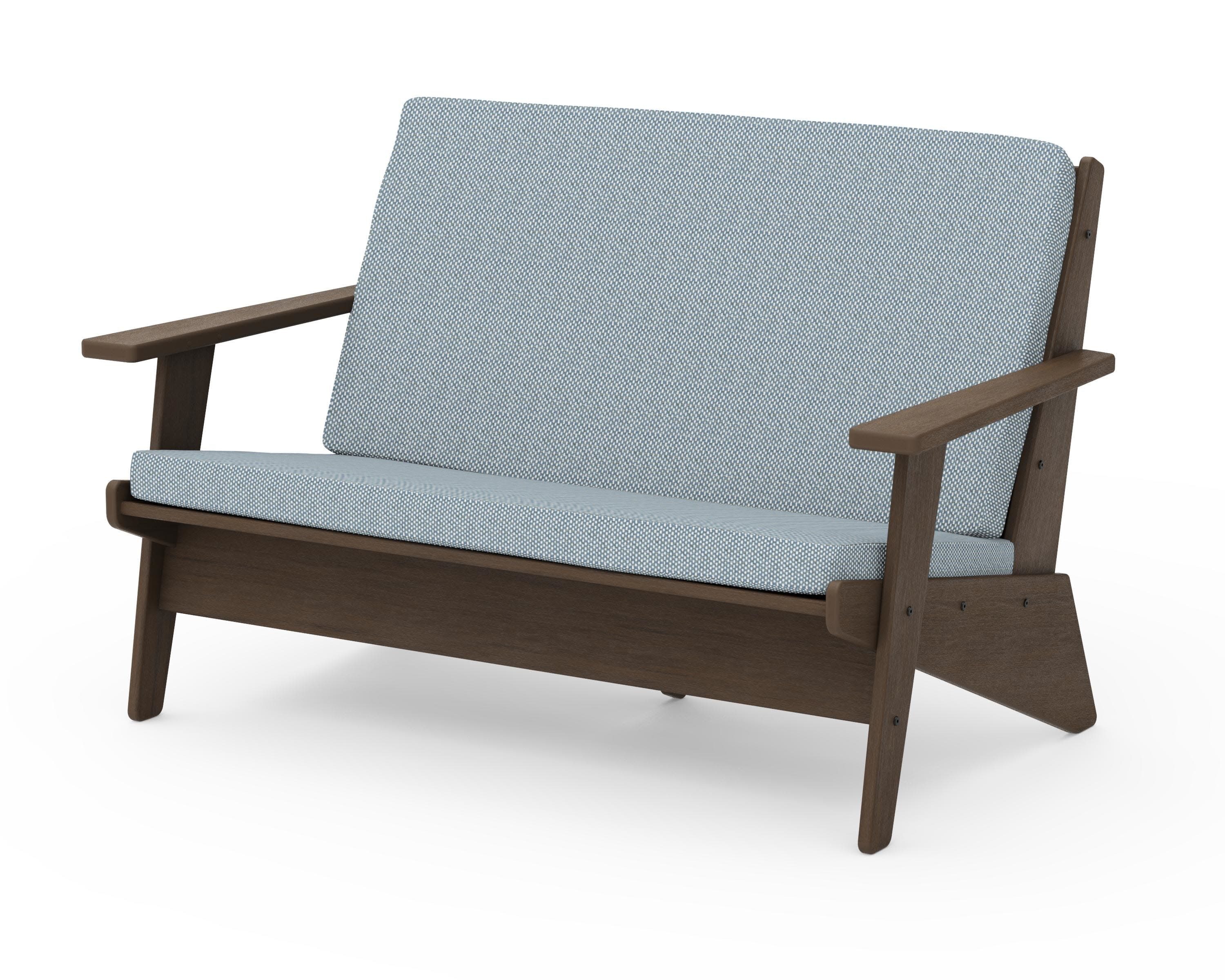 Riviera Modern Lounge Loveseat in Kona / Exhale Sky