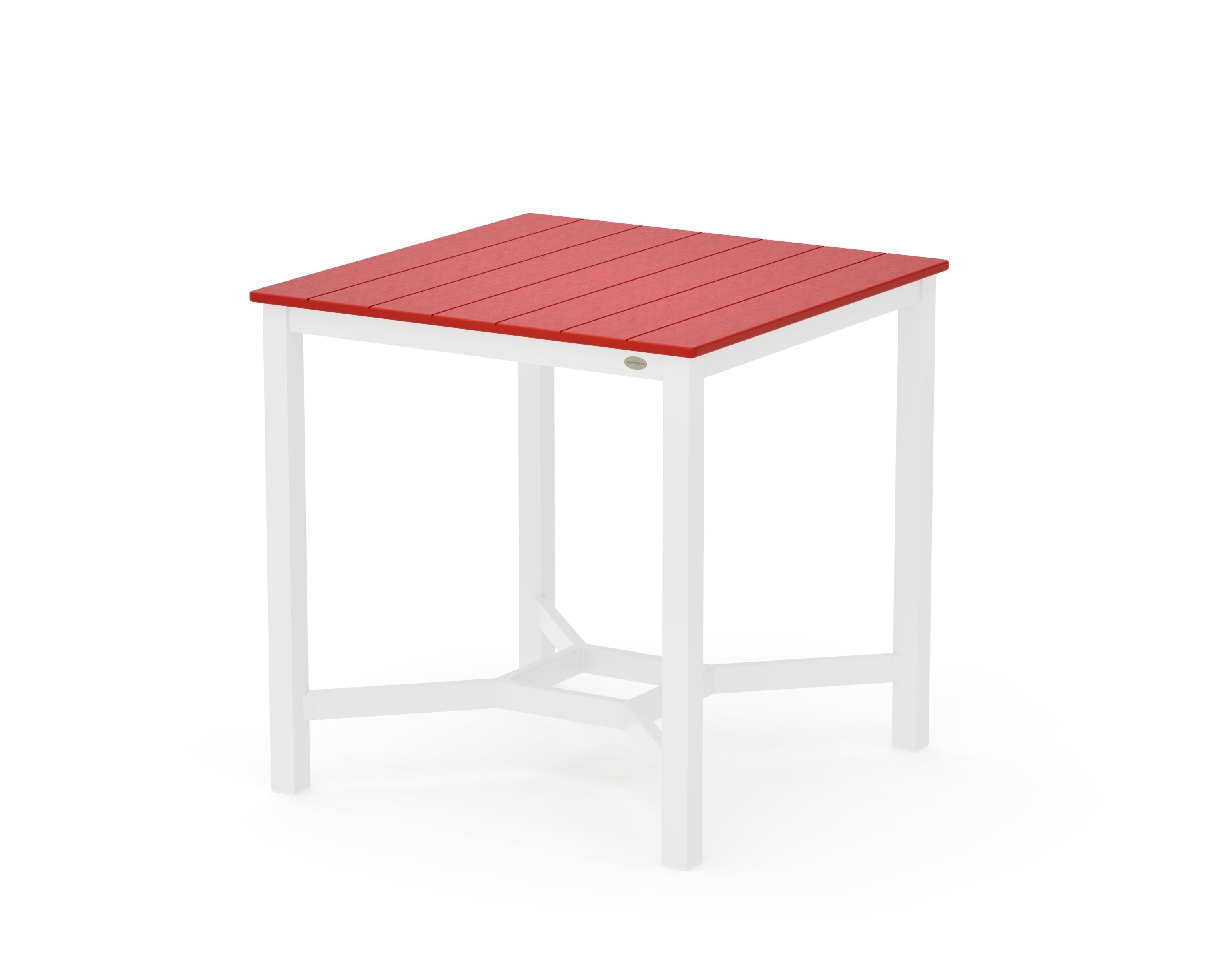 Main Street 36 x 36 Counter Table in White / Sunset Red