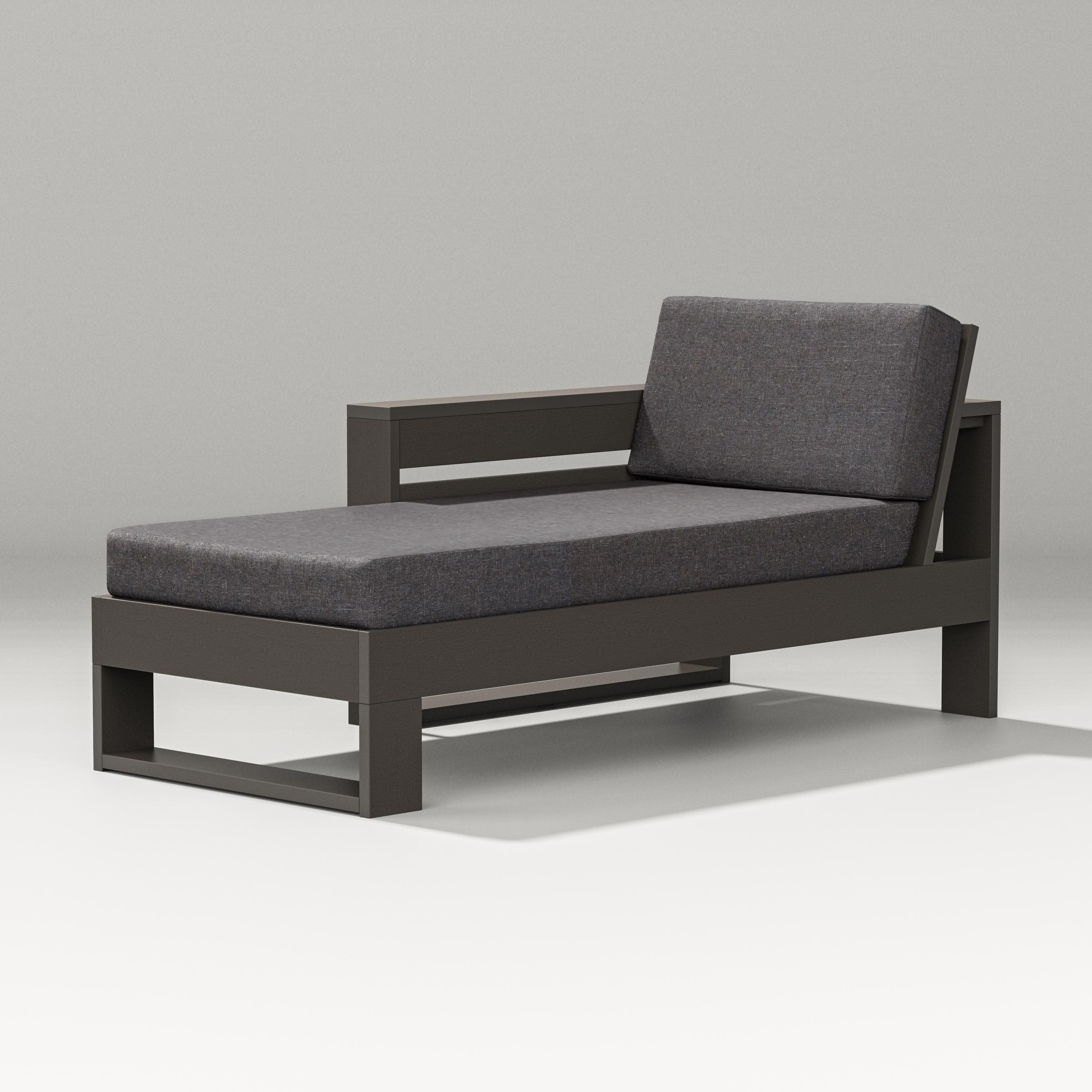Latitude Modular Left Arm Chaise in Vintage Coffee / Ash Charcoal