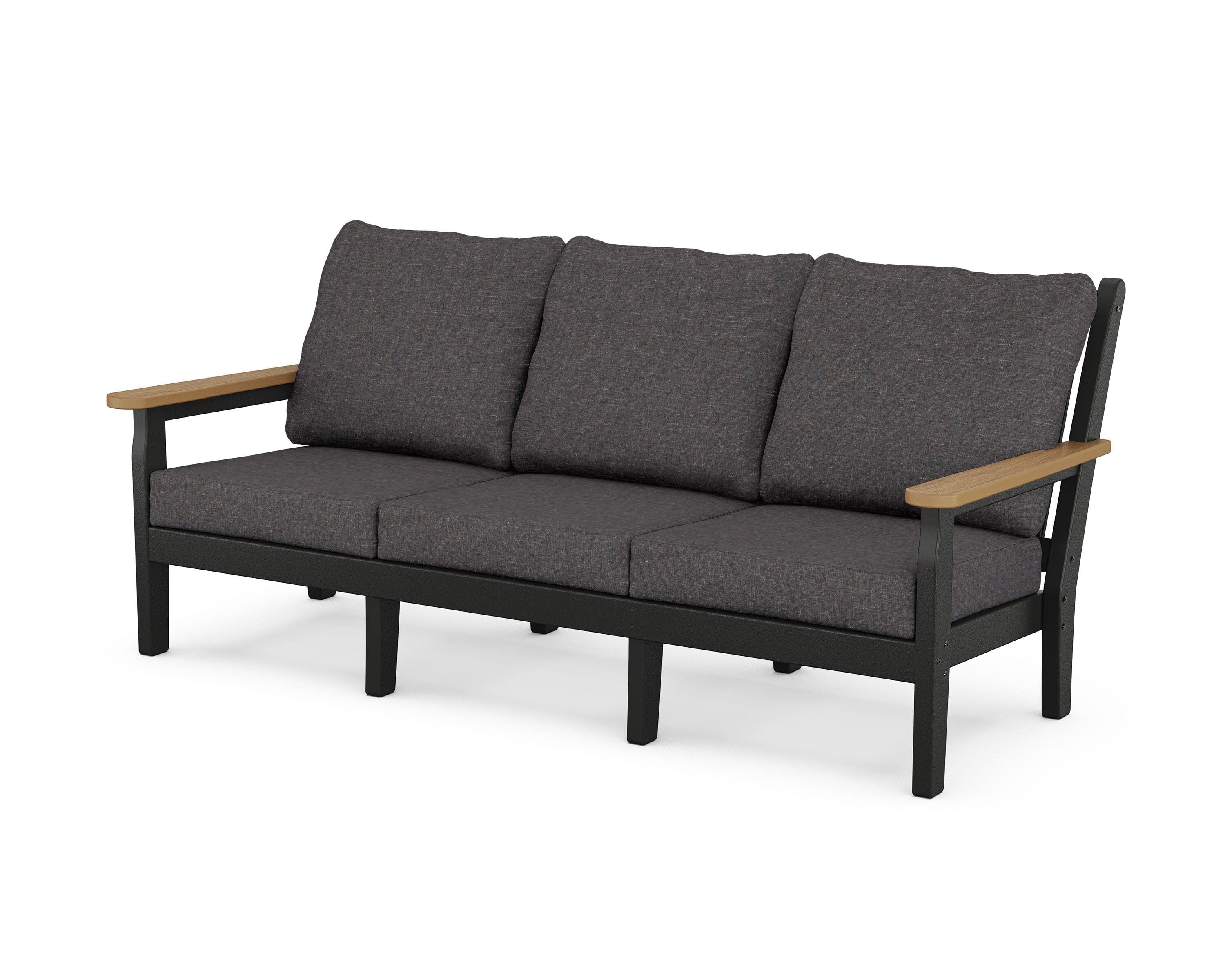 Chippendale Deep Seating Sofa in Black / Natural / Ash Charcoal
