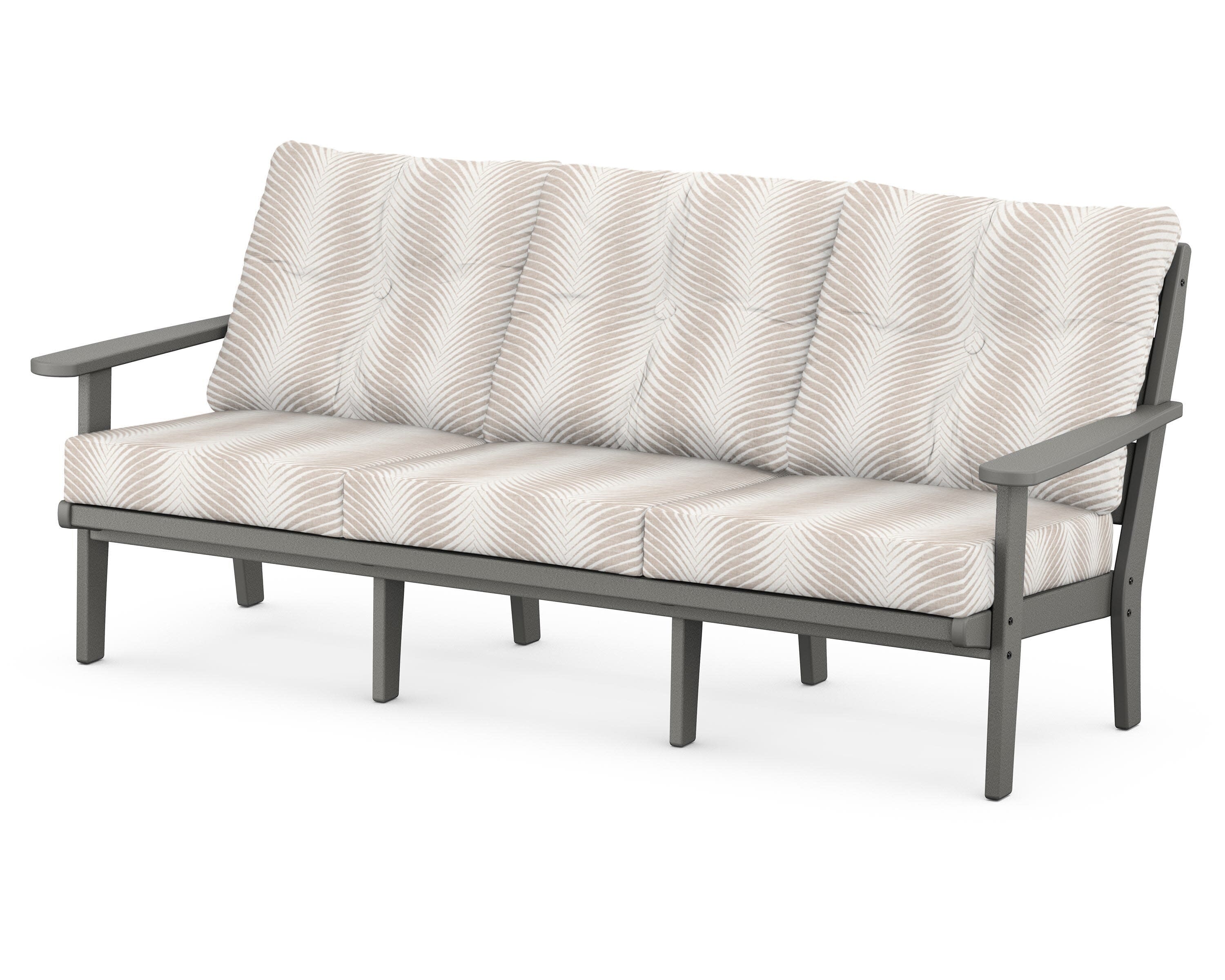 Lakeside Deep Seating Sofa in Slate Grey / Clock Out Cloud
