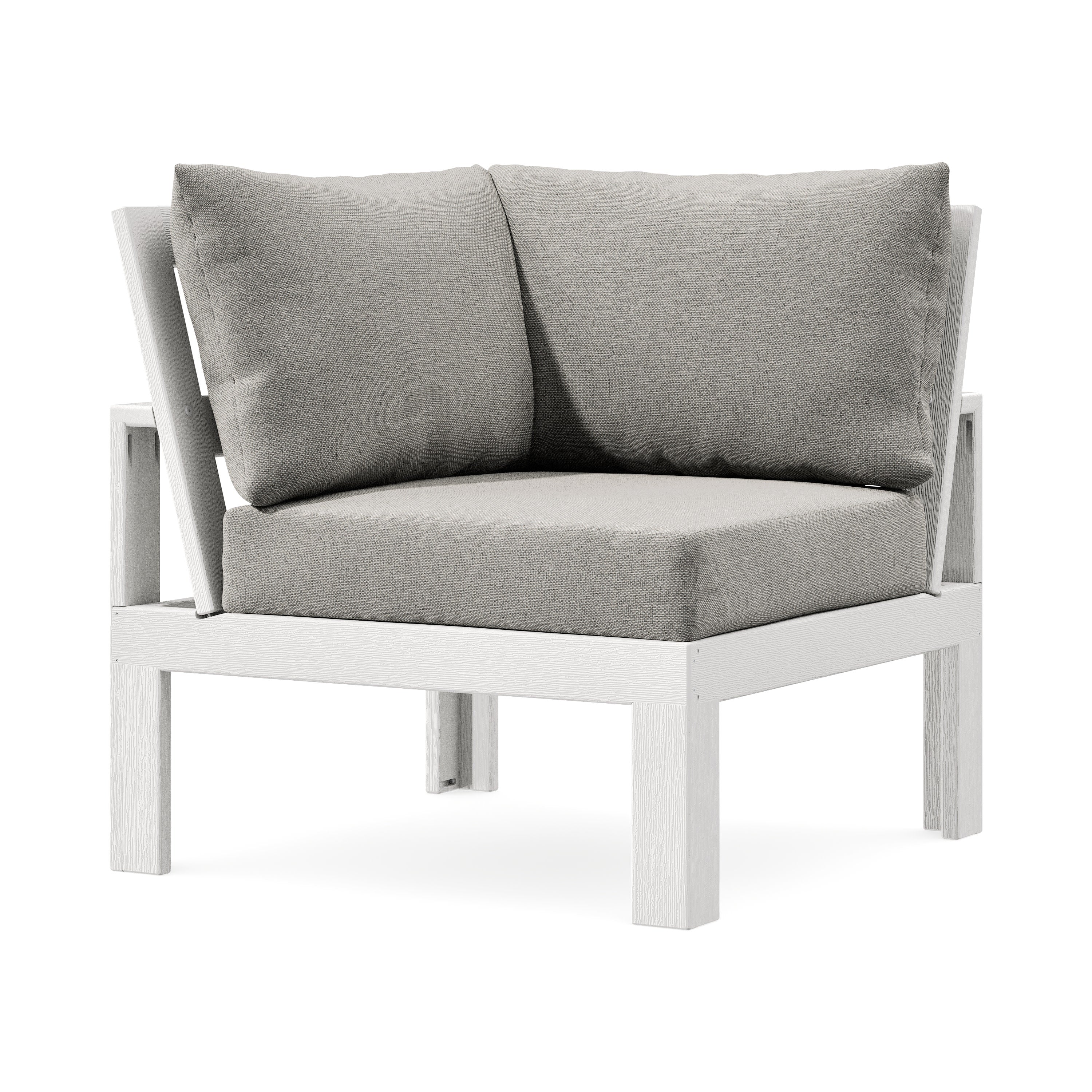 Modular Corner Chair in Vintage White / Weathered Tweed