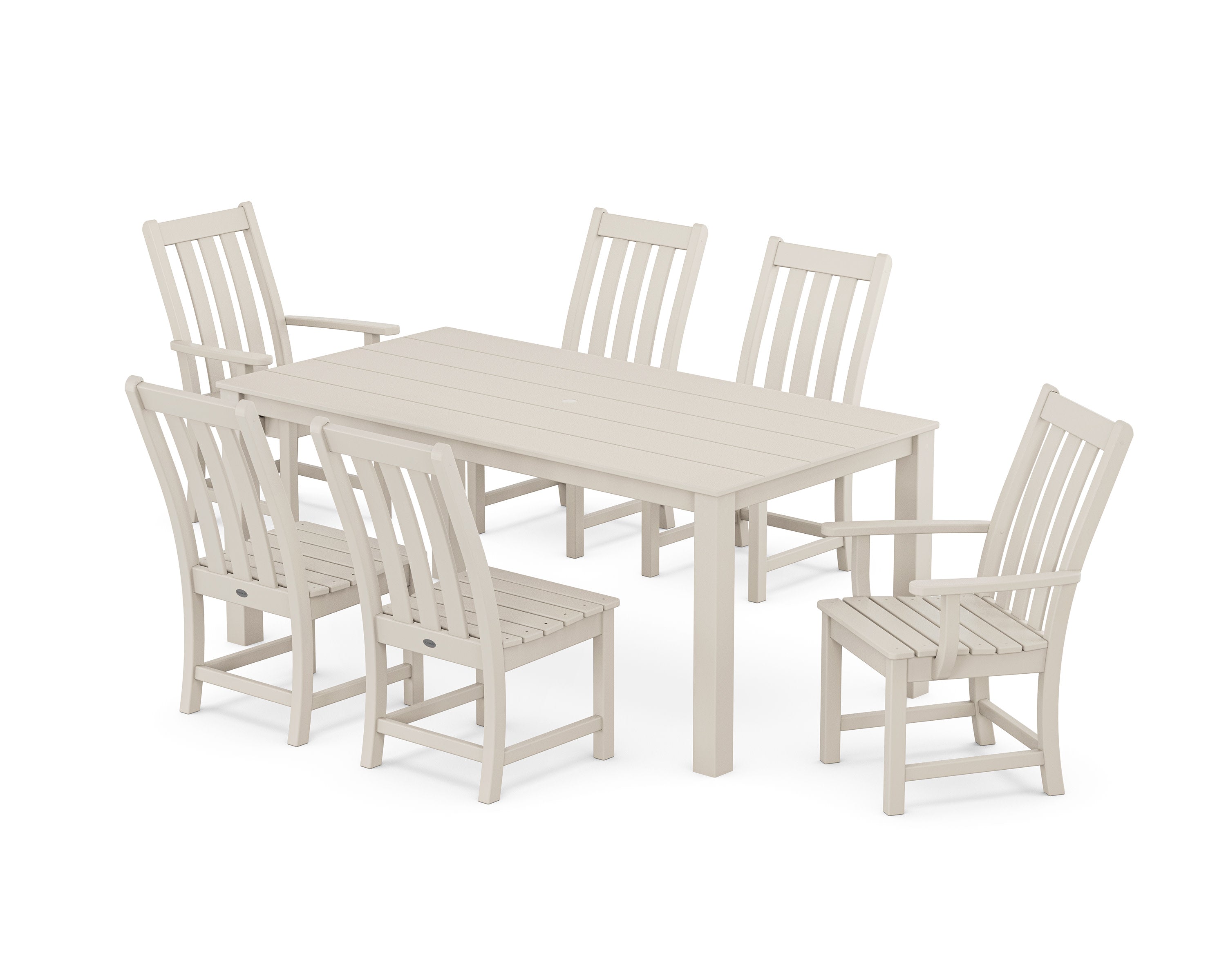Vineyard 7-Piece Parsons Dining Set in Sand