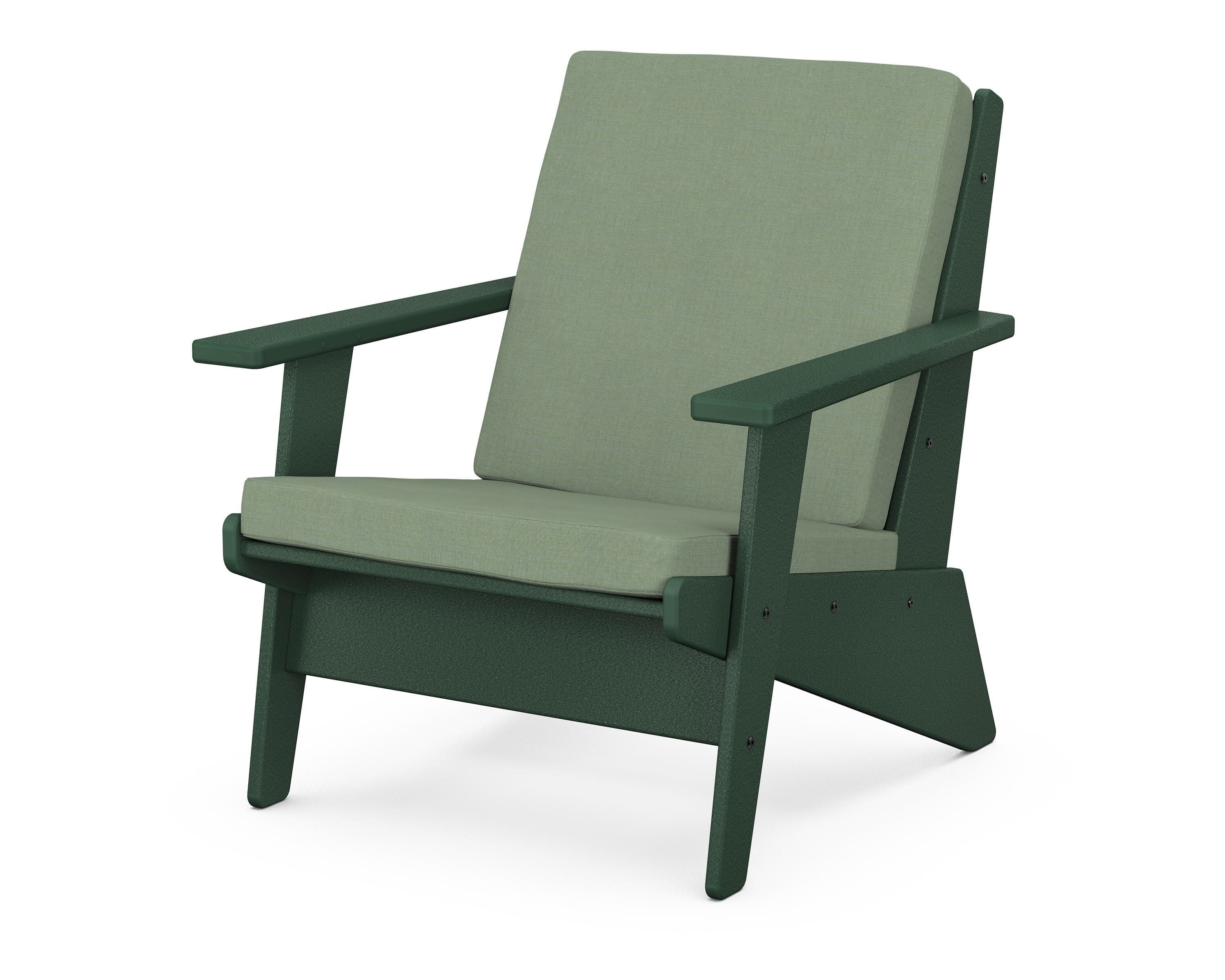 Riviera Modern Lounge Chair in Green / Exhale Rainwashed