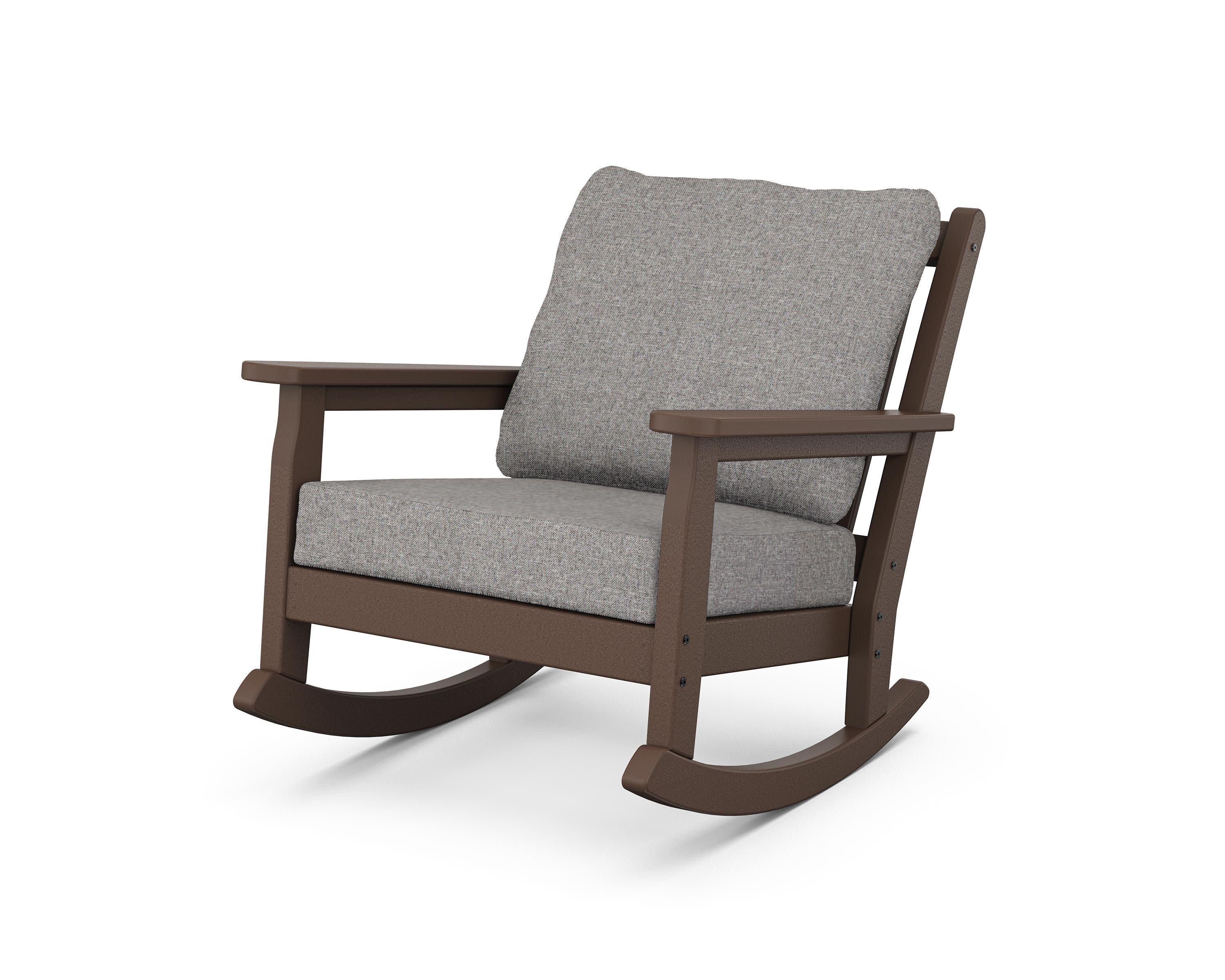 Chippendale Deep Seating Rocking Chair in Mahogany / Grey Mist