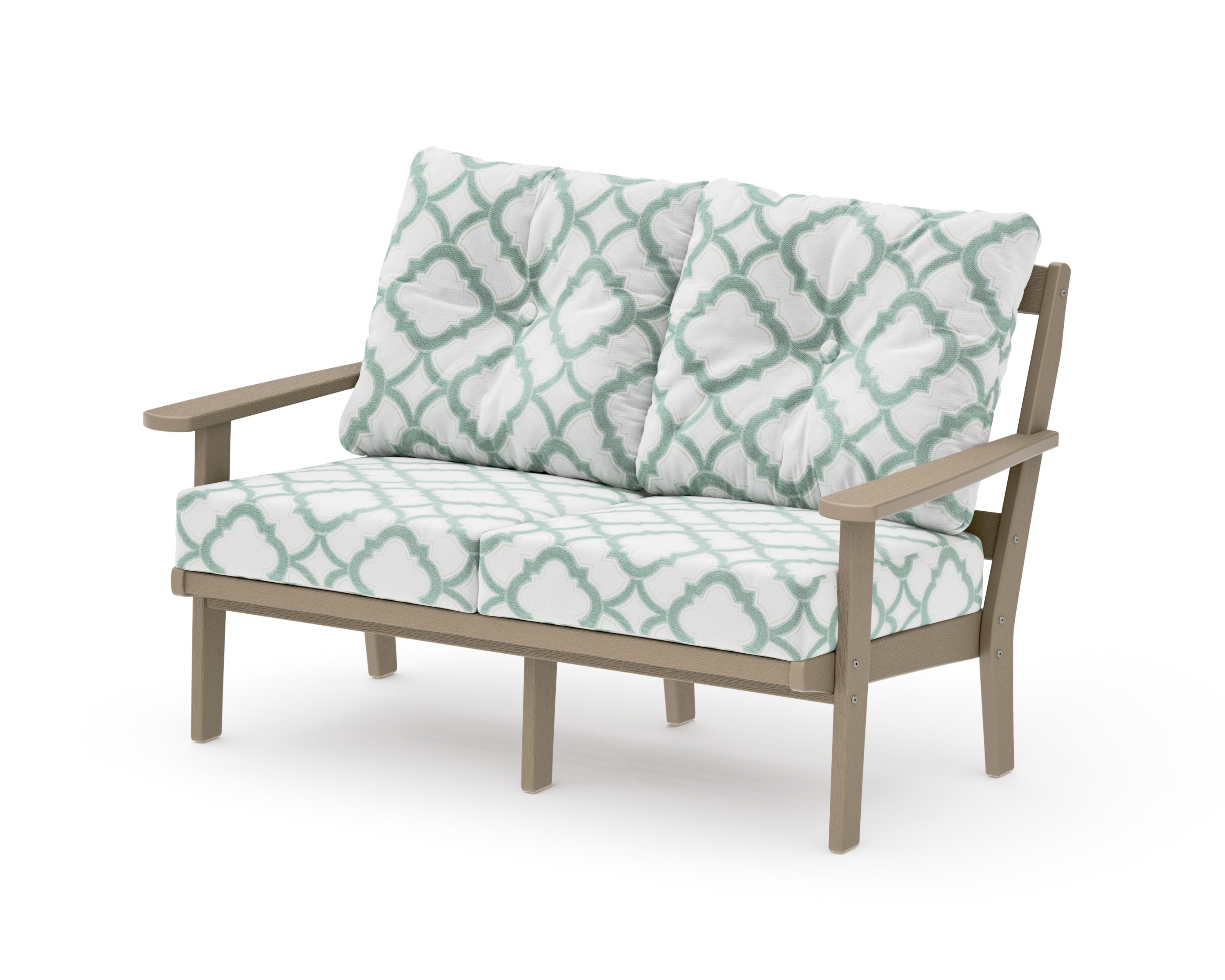 Mission Deep SeatingLoveseat in Vintage Sahara / Trellis Glacier Spa
