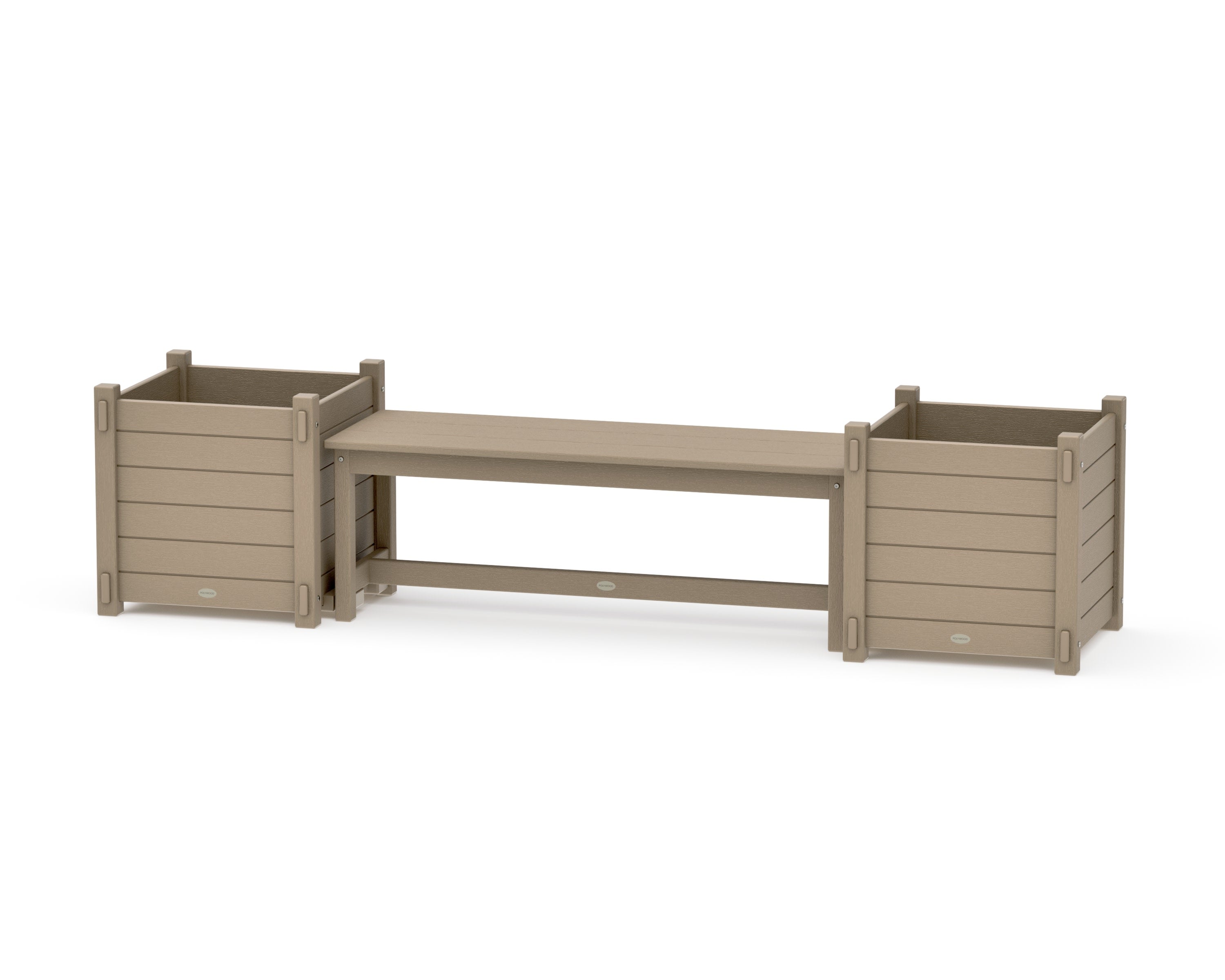 48" Nautical Straight Planter Bench Set - Large in Vintage Sahara