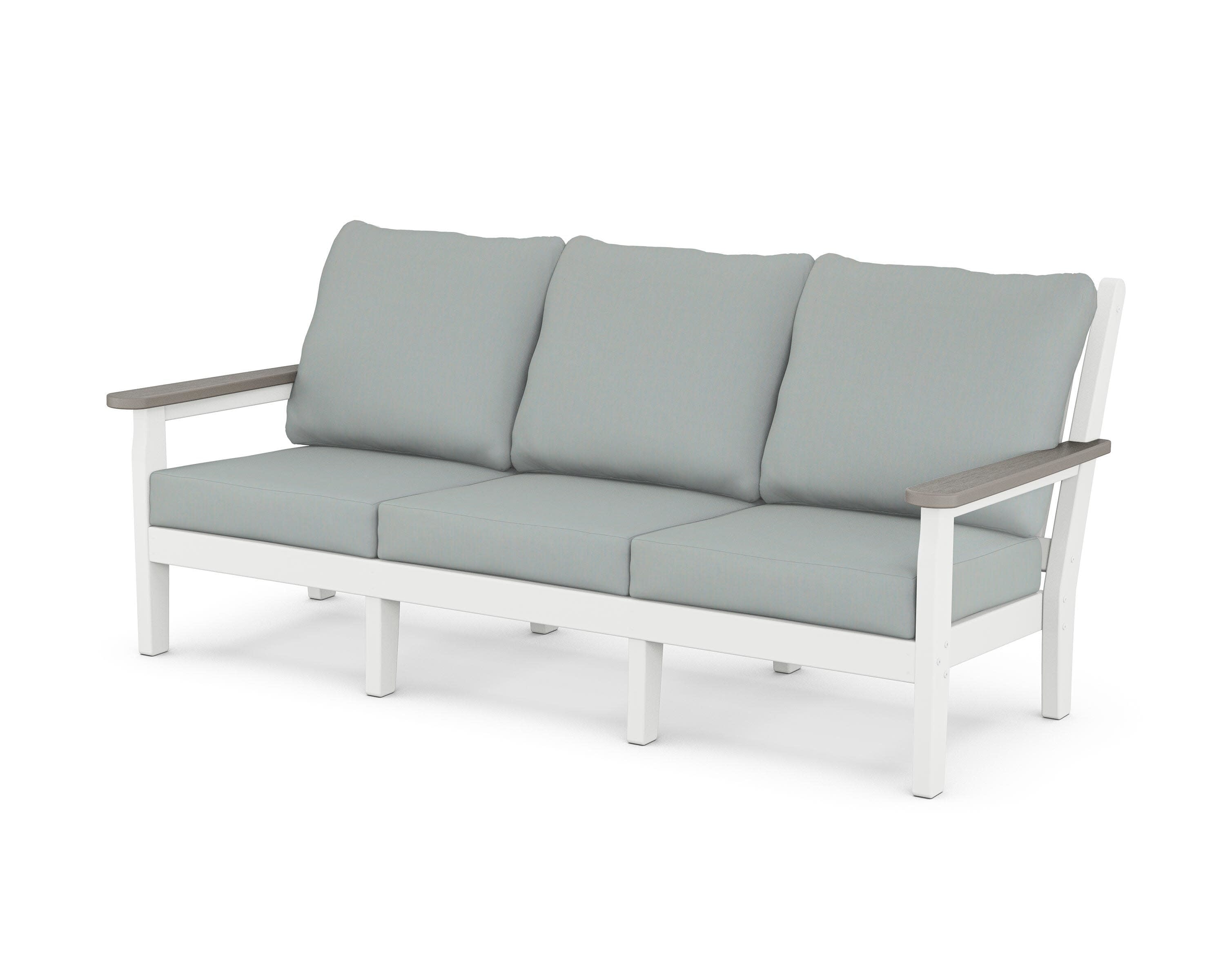 Chippendale Deep Seating Sofa in White / Driftwood / Spa