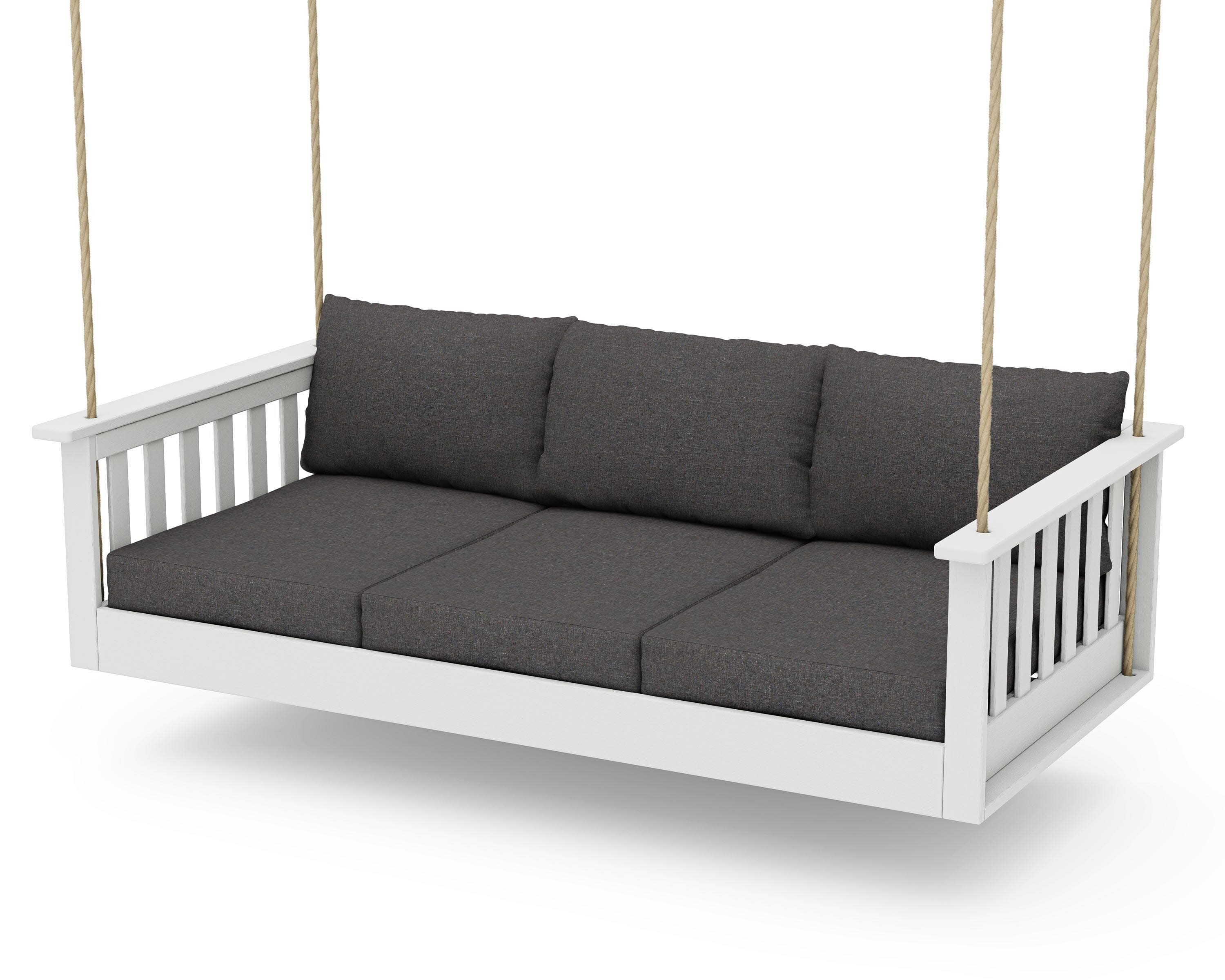 Vineyard Daybed Swing in Vintage White / Ash Charcoal