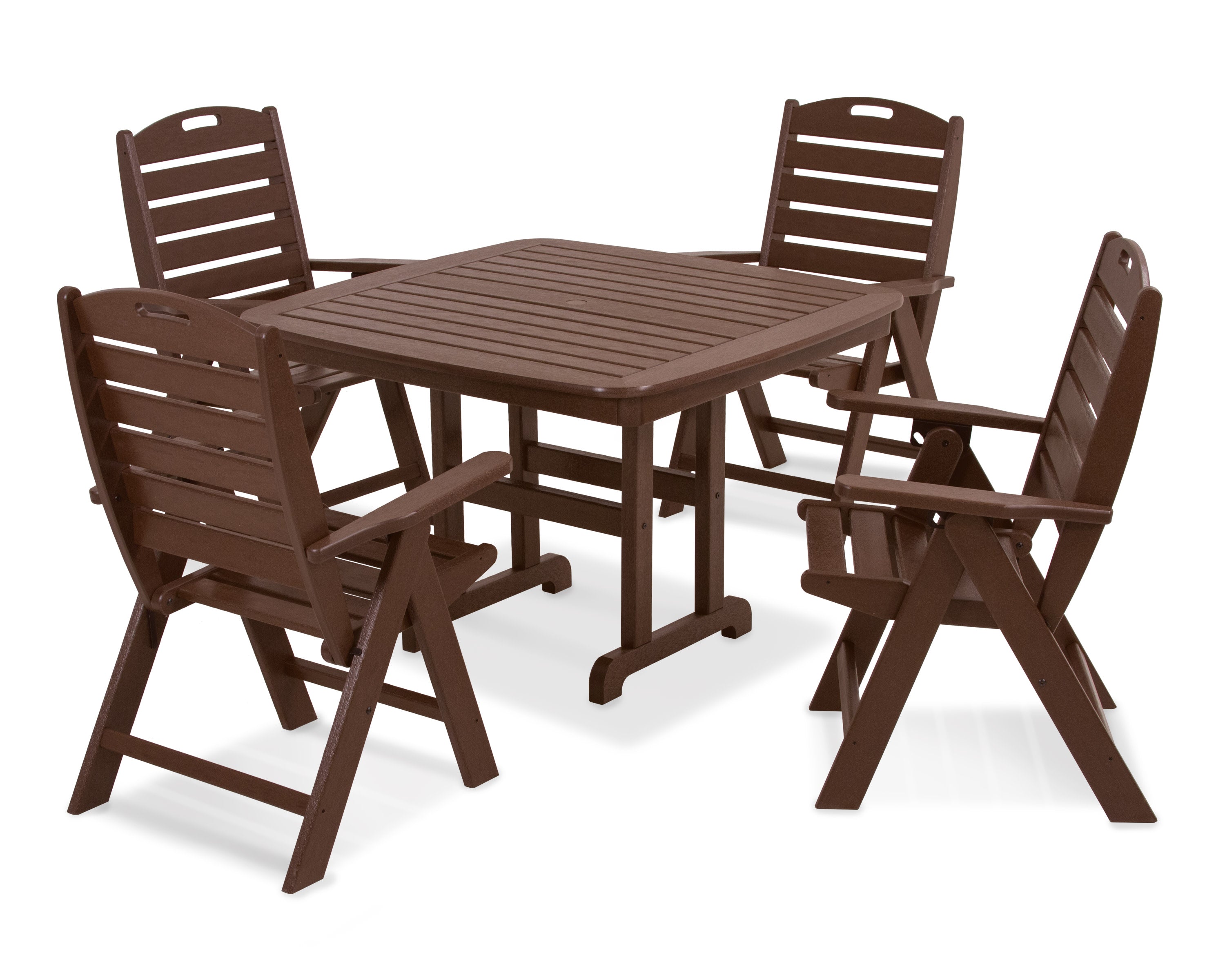 Nautical Highback Chair 5-Piece Dining Set in Mahogany