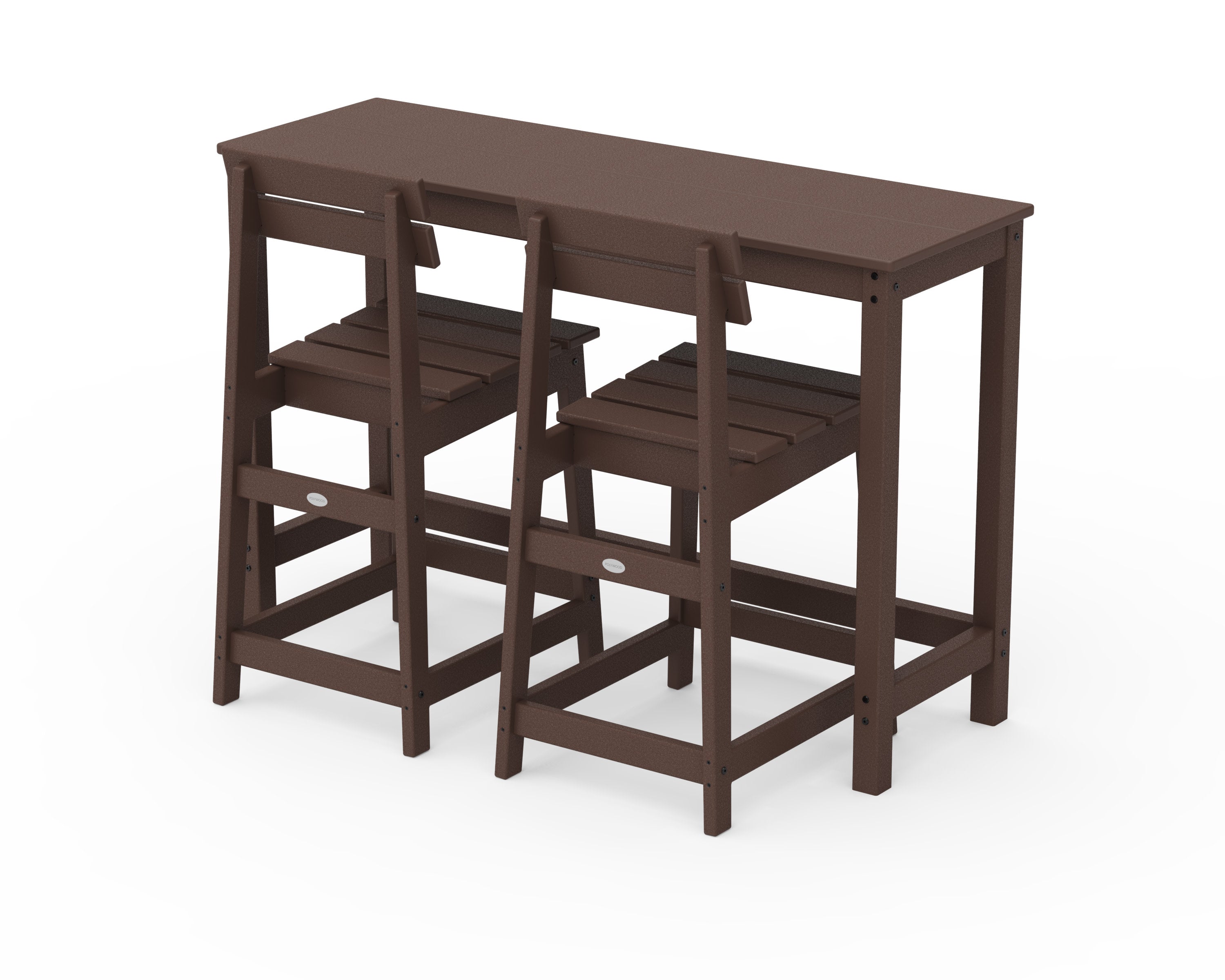 Modern Studio Plaza Counter Chair 3-Piece Balcony Set in Mahogany