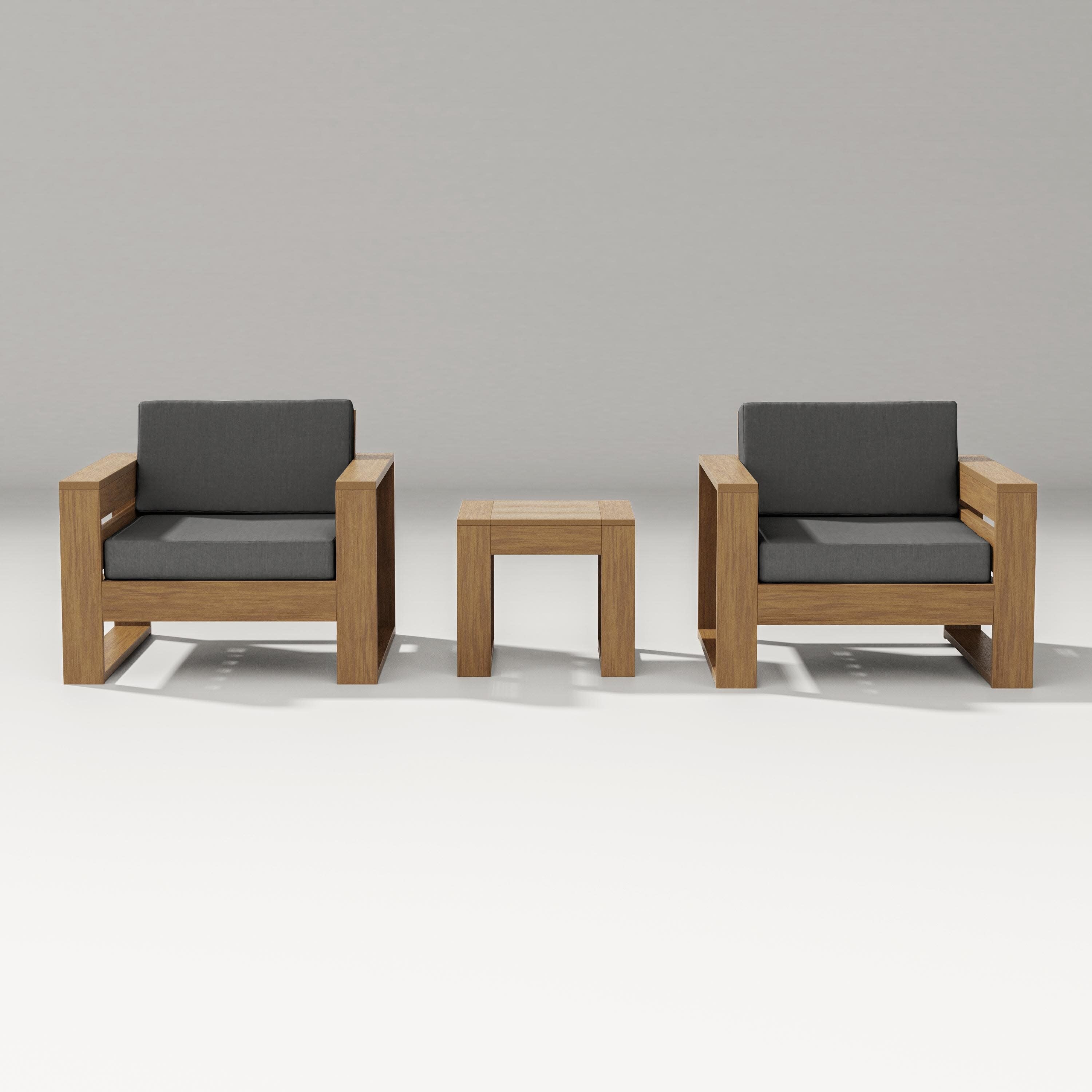 Latitude 3-Piece Lounge Chair Set in Natural / Spectrum Carbon
