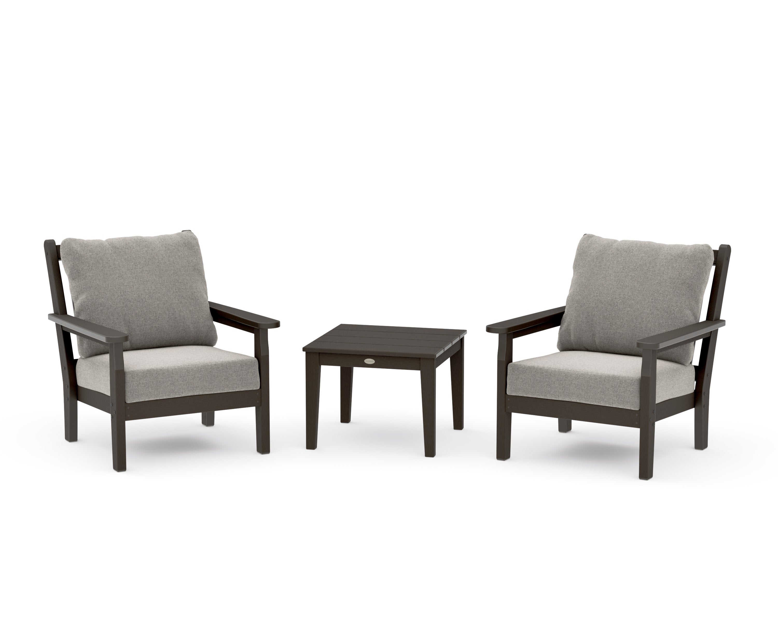 Chippendale 3-Piece Deep Seating Set in Vintage Coffee / Weathered Tweed
