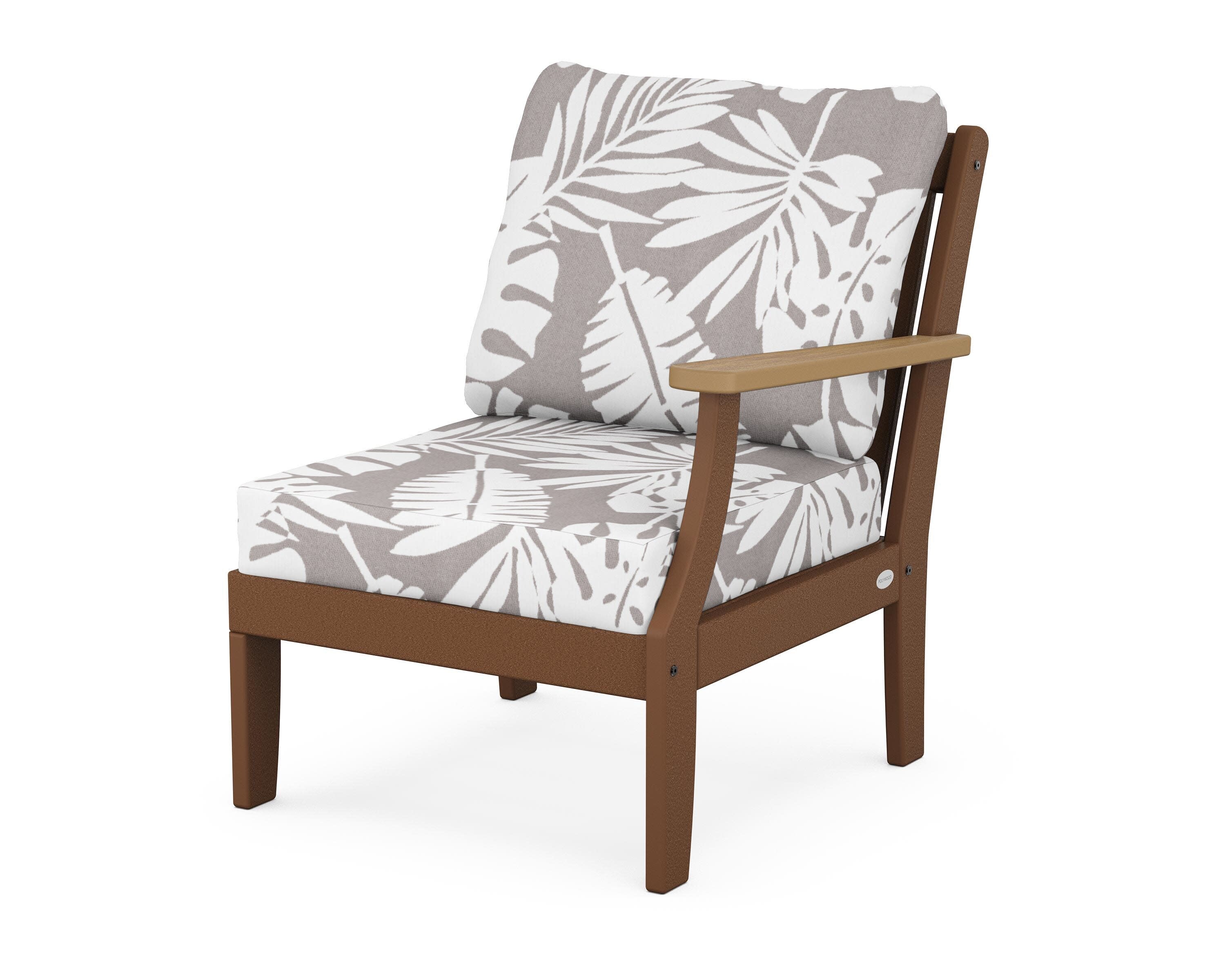 Braxton Modular Right Arm Chair in Teak / Natural / Leaf Grey Mist