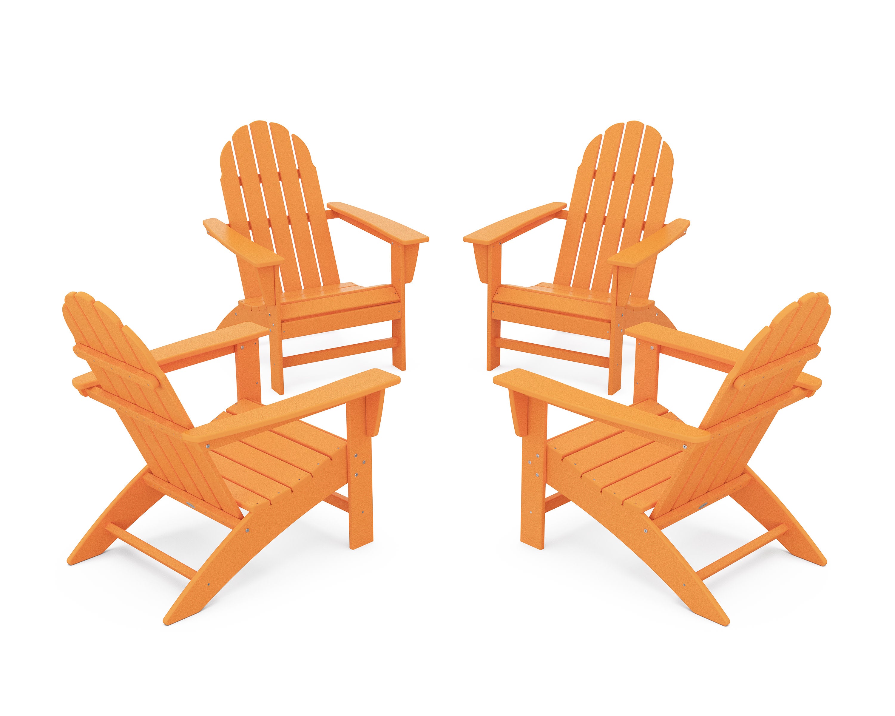 Vineyard 4-Piece Adirondack Conversation Set in Tangerine
