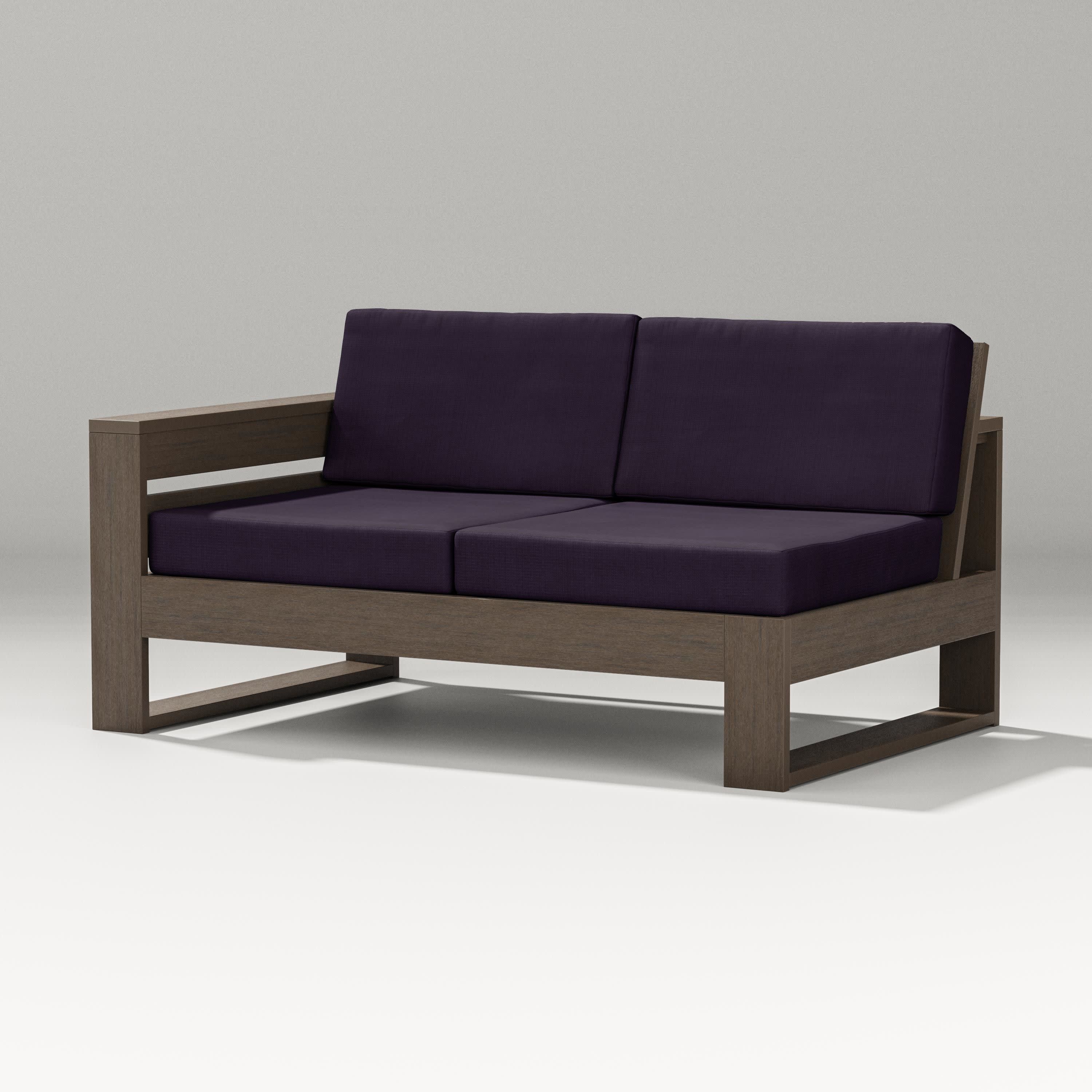 Latitude Modular Left Arm Loveseat in Kona / Navy Linen