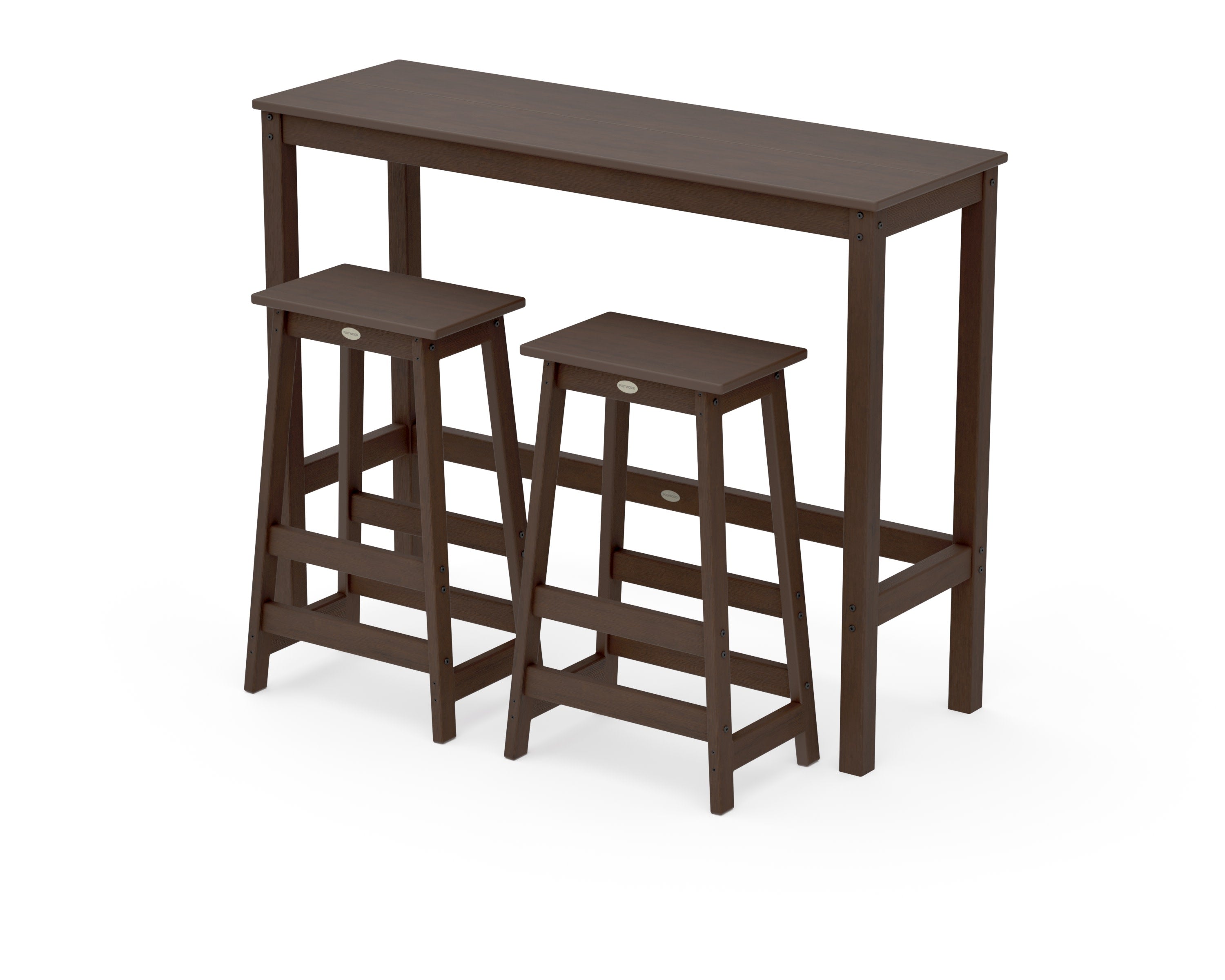 Modern Studio Stool 3-Piece Bar Balcony Set in Kona