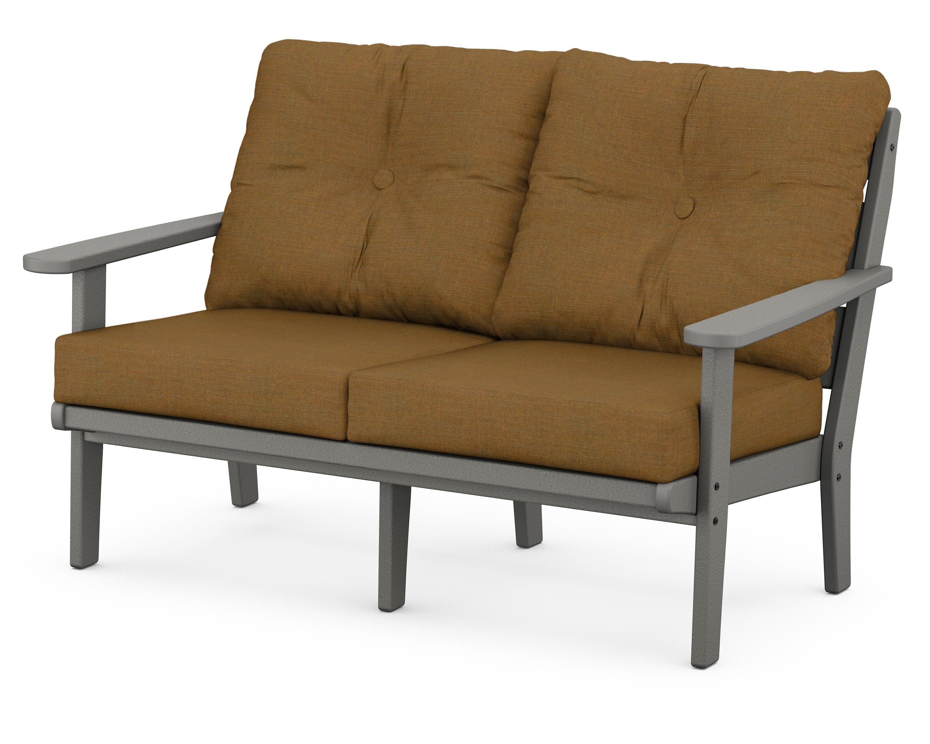 Lakeside Deep Seating Loveseat in Slate Grey / Exhale Teak